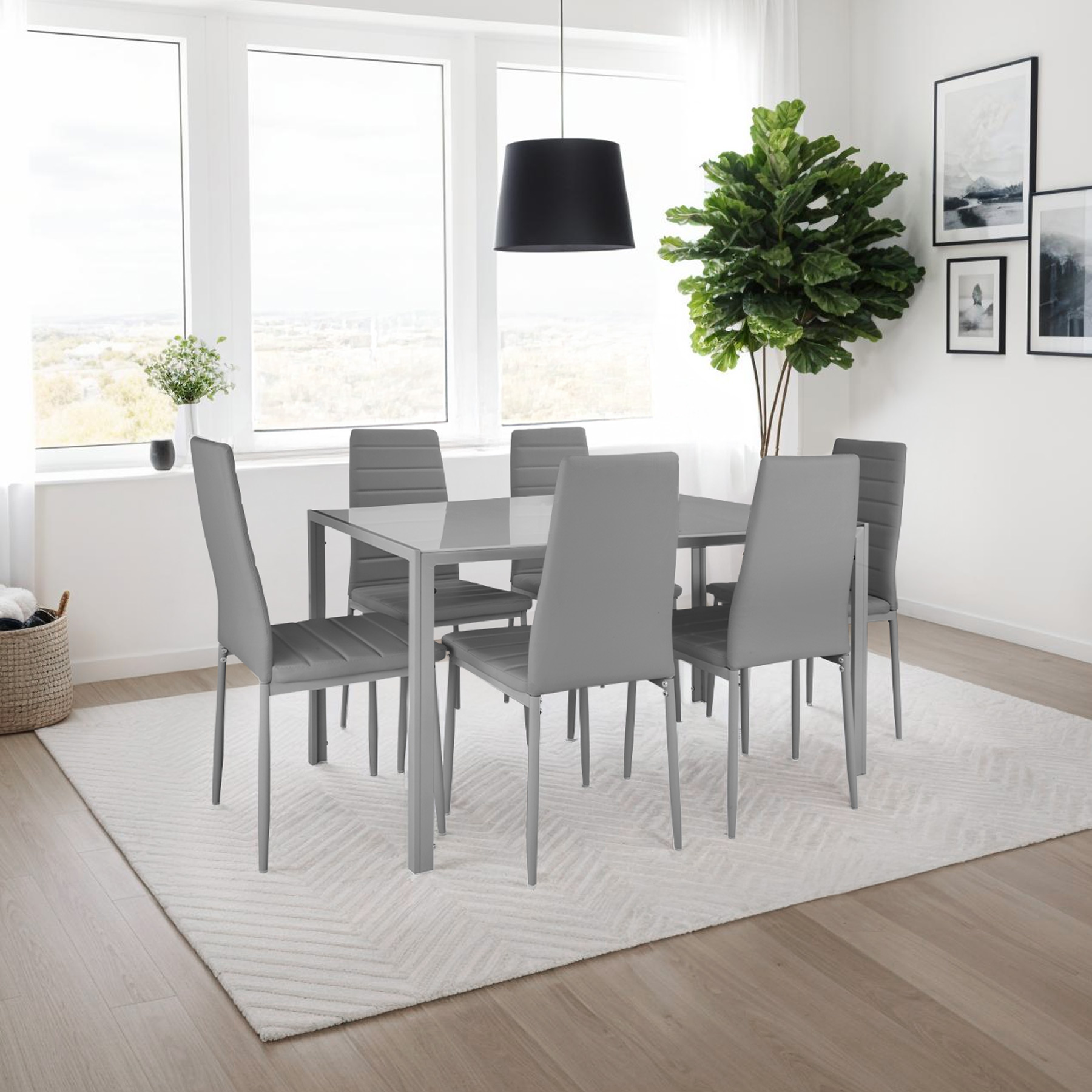 Dining Chair Set Kitchen Living Room Furniture Faux Leather Chairs Thick Padding - Picture 35 of 61