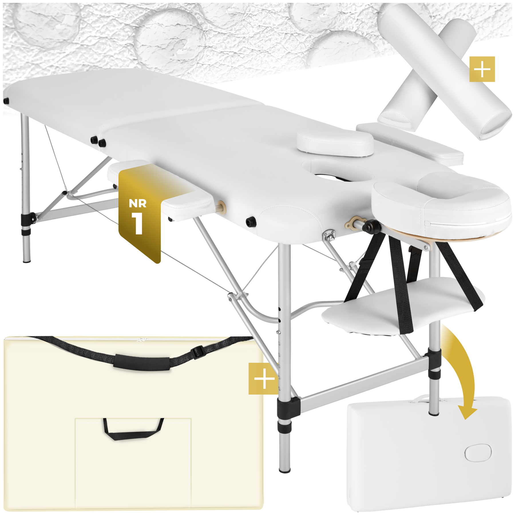 Mobile Alu Massageliege klappbar Massagetisch Massagebank Liege 2 Zonen Tasche