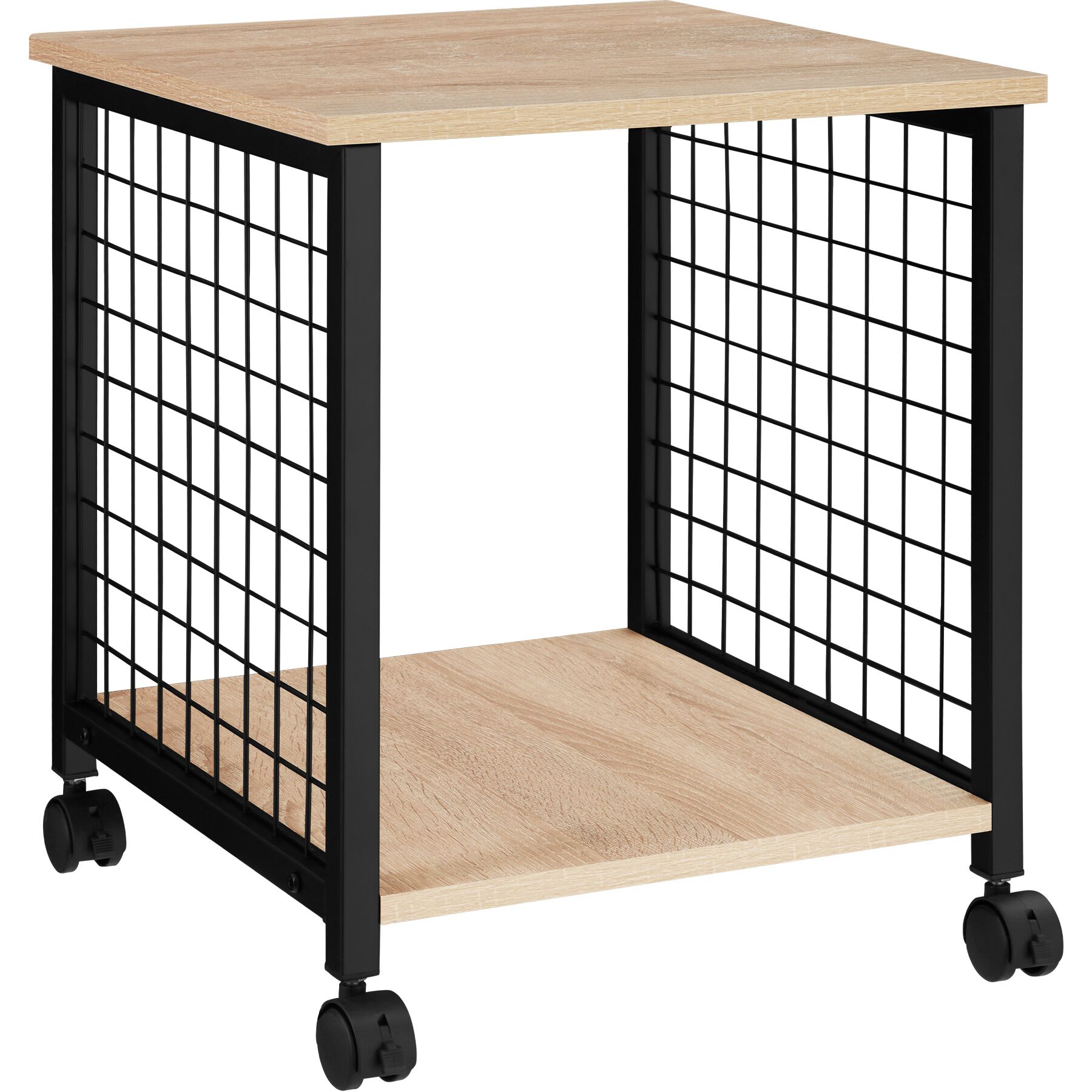 Mesa auxiliar Gary 40x40x48cm - madera industrial clara, roble Sonoma | tectake