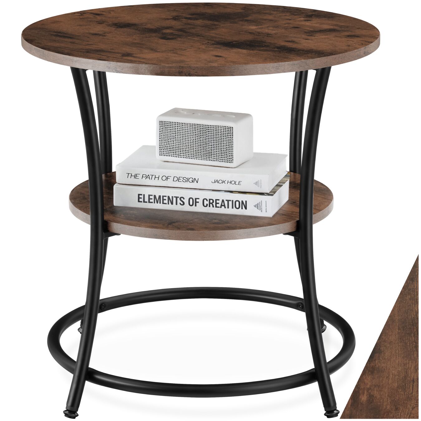 Beistelltisch Saint Louis 55x56cm - Industrial Holz dunkel, rustikal