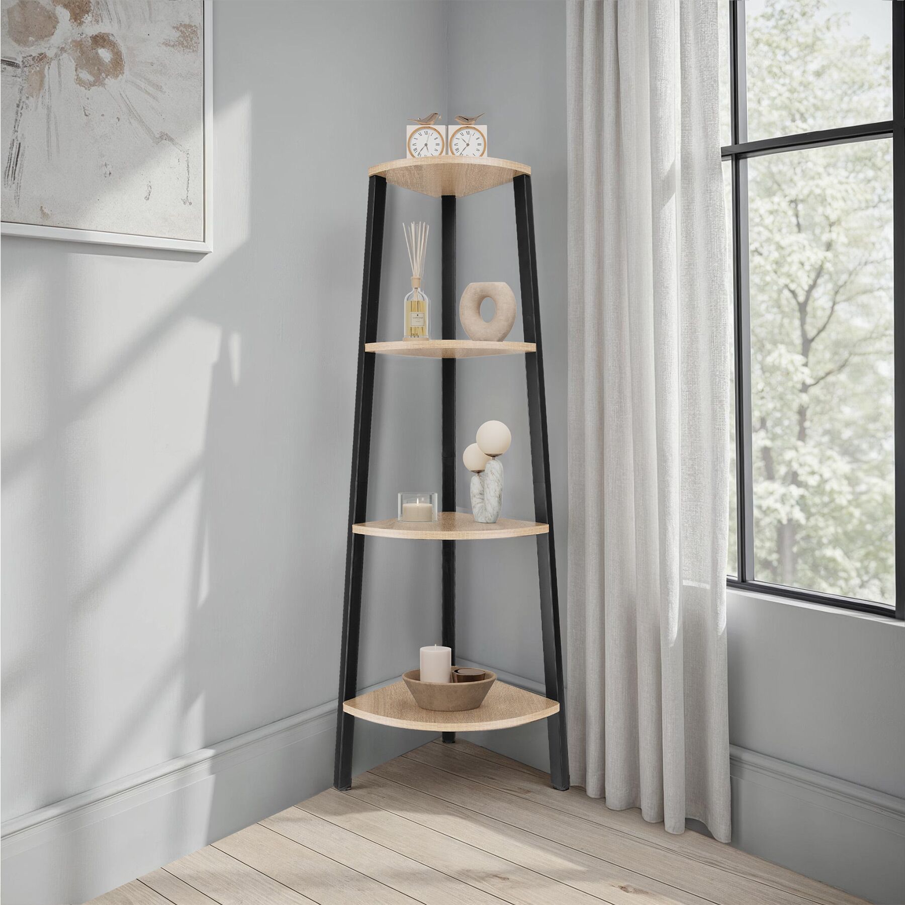 Scaffali ad angolo Newbridge 4 ripiani Stile ndustriale Antiribaltamento - Foto 24 di 25