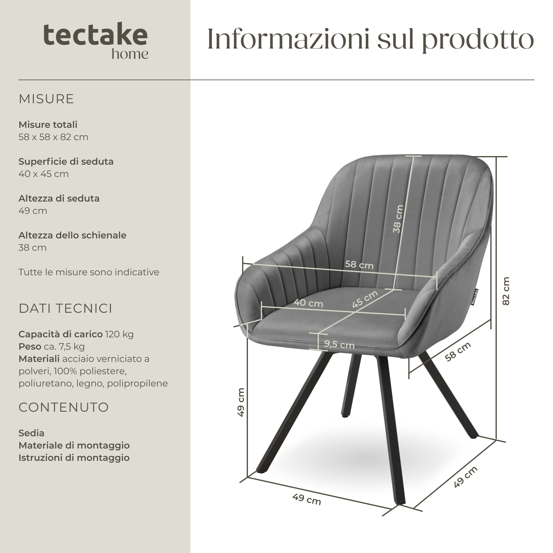 Sedia Sala Pranzo Girevole Braccioli Effetto Velluto Sedia Salotto Imbottita - Foto 19 di 37
