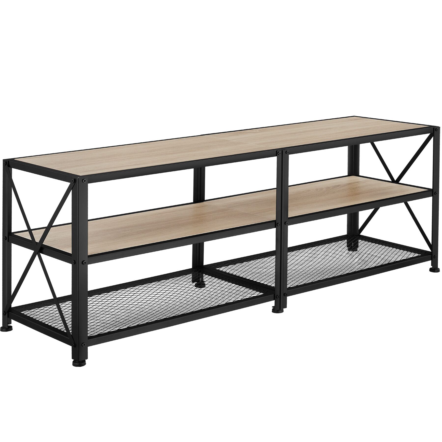 Móvel baixo para TV - 161 cm, Madeira industrial clara, carvalho Sonoma