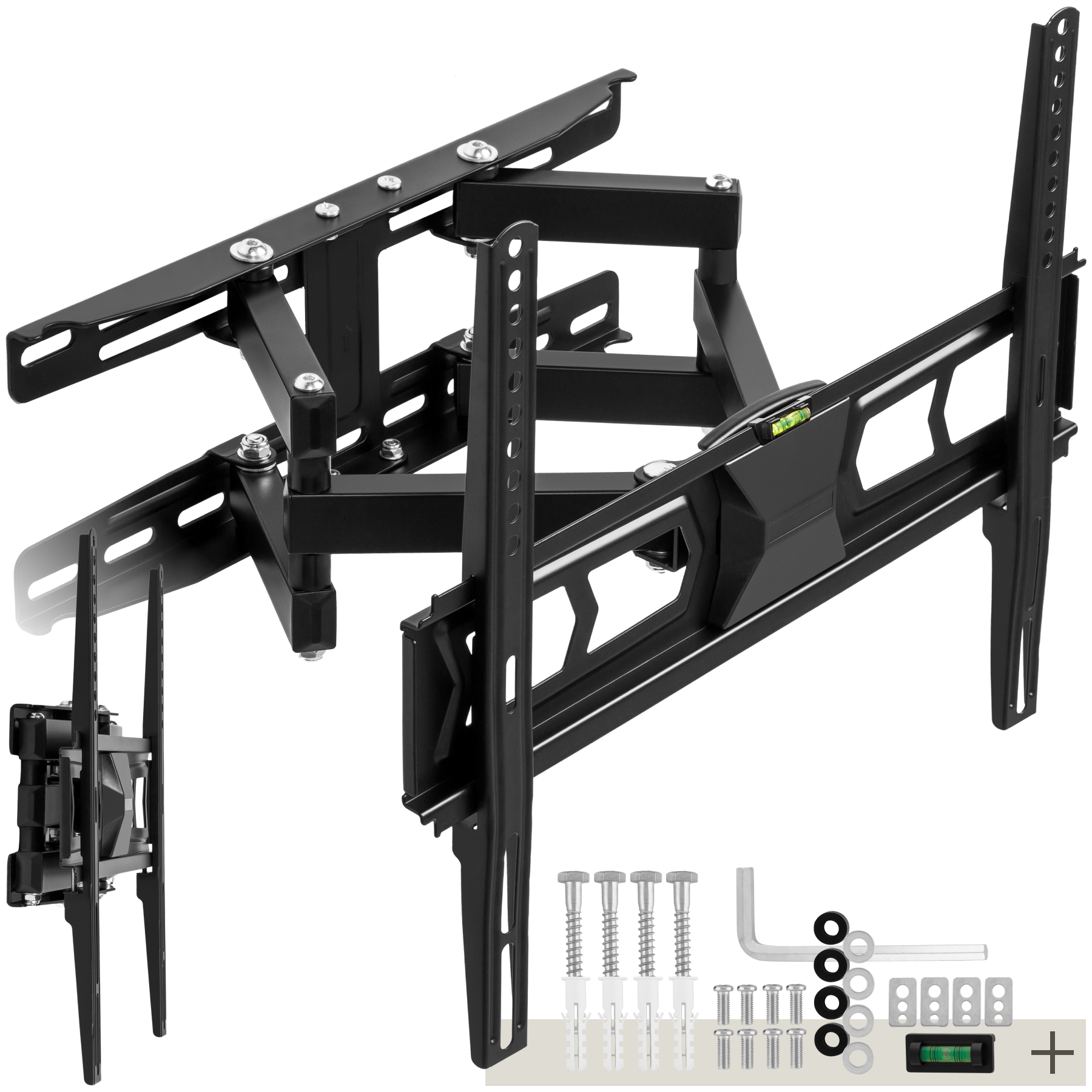 TV-muurbeugel kantelbaar, draaibaar voor 26" (66cm) tot 75" (191cm), VESA max.: 400x400, tot 60kg - zwart