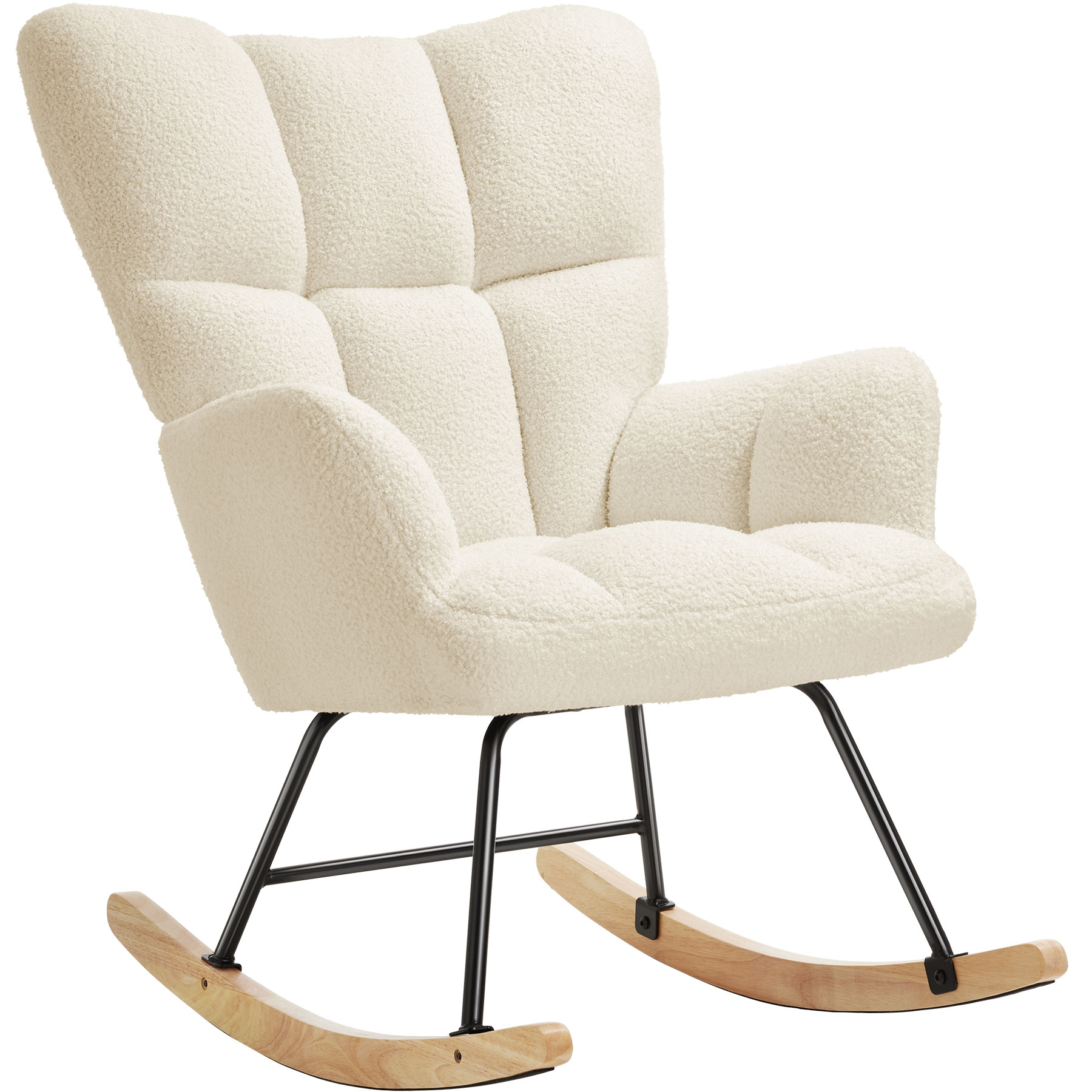 Relax Rocking Chair Armchair Nursery Nursing Seat Wooden Runners Thick Padding - Picture 12 of 25