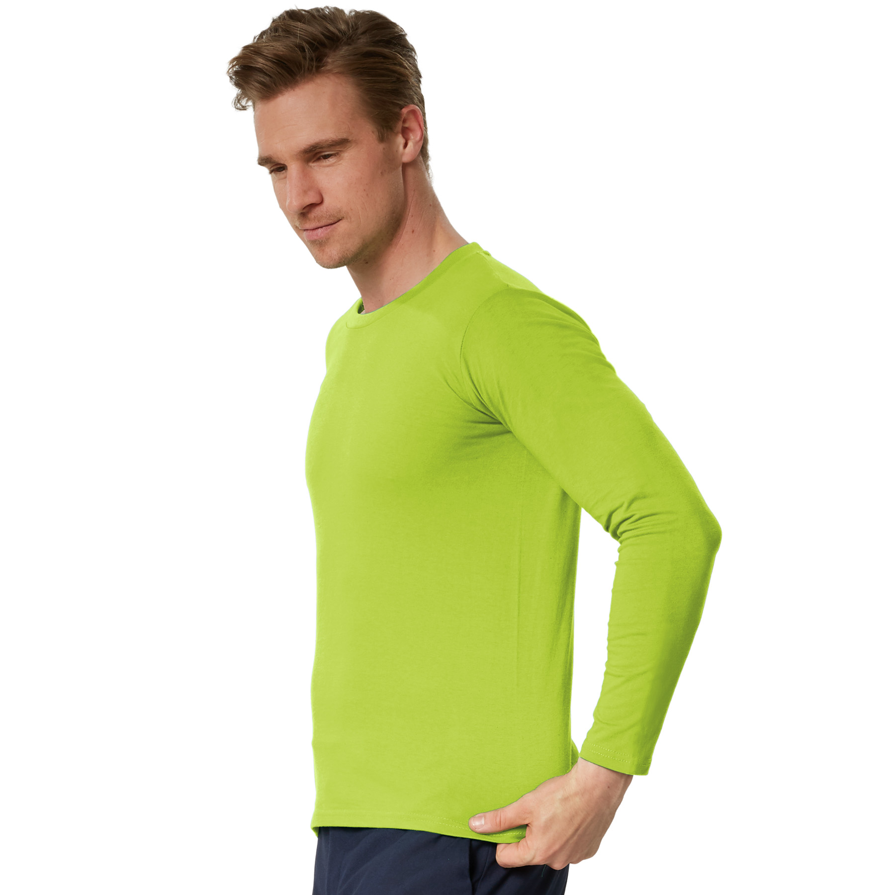 Camiseta de manga larga para hombre camiseta de manga larga lisa sudadera de manga larga suéter nuevo - Imagen 109 de 120