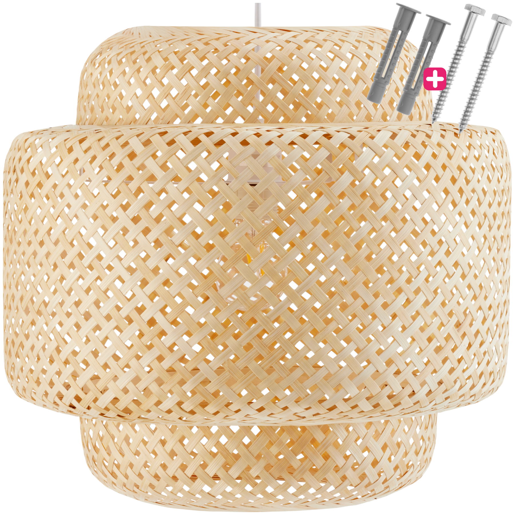 Deckenleuchte Lignea Lux aus Bambus, im Boho-Stil, 40W - braun