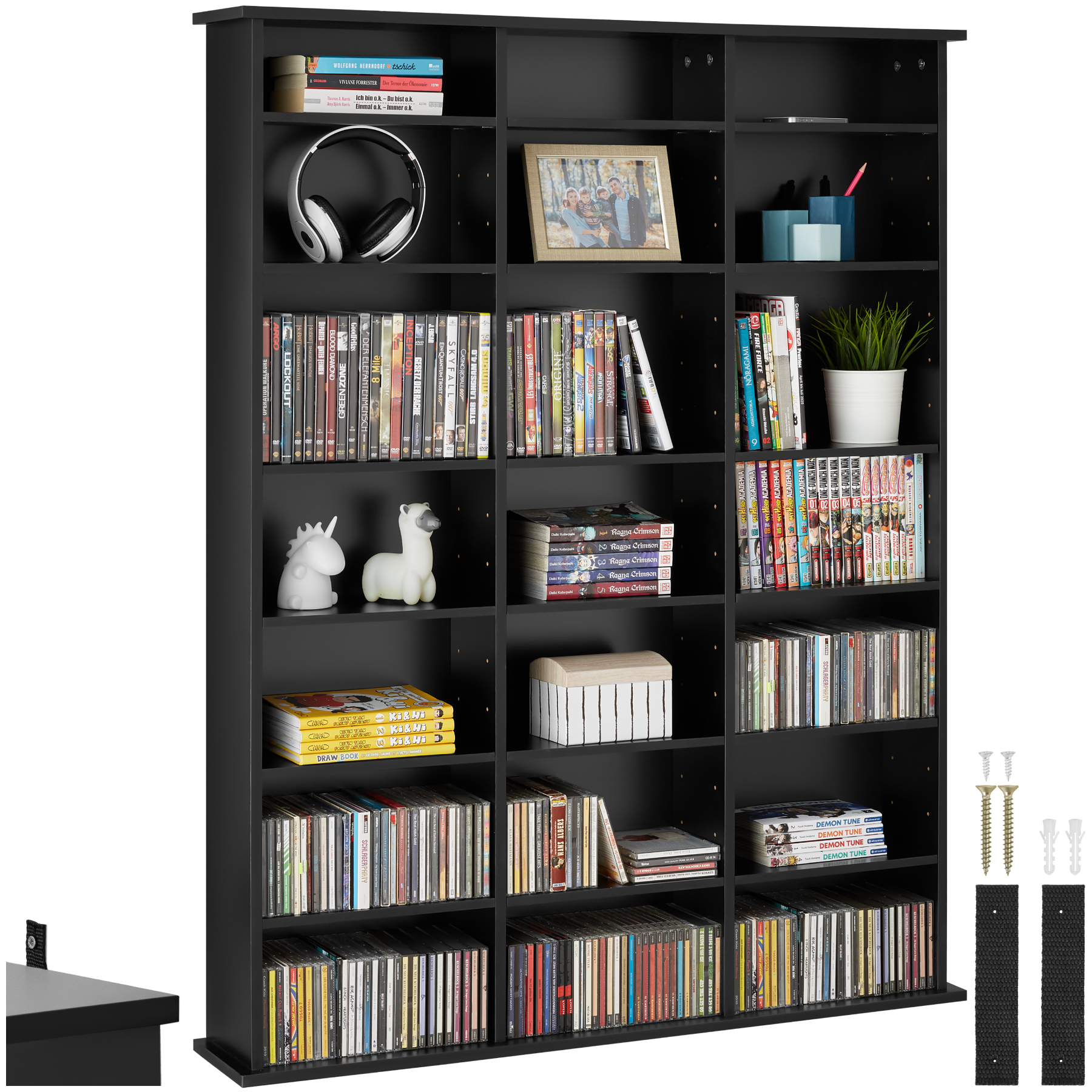 Étagère bibliothèque Stevie 105,5x19x136,5cm - noir