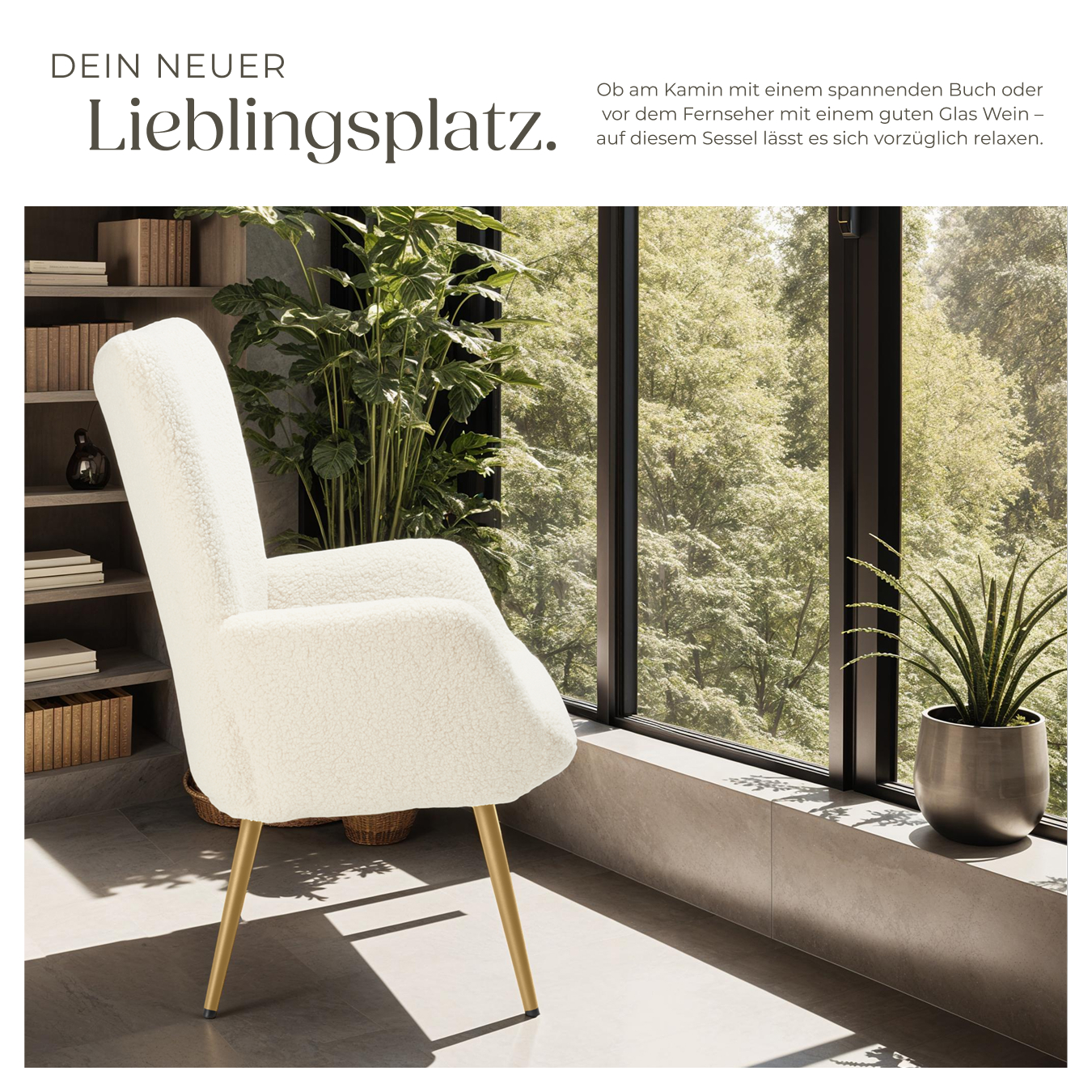 Sessel Gepolstert Ohrensessel Fernsehsessel Wohnzimmersessel Esszimmer 150kg 