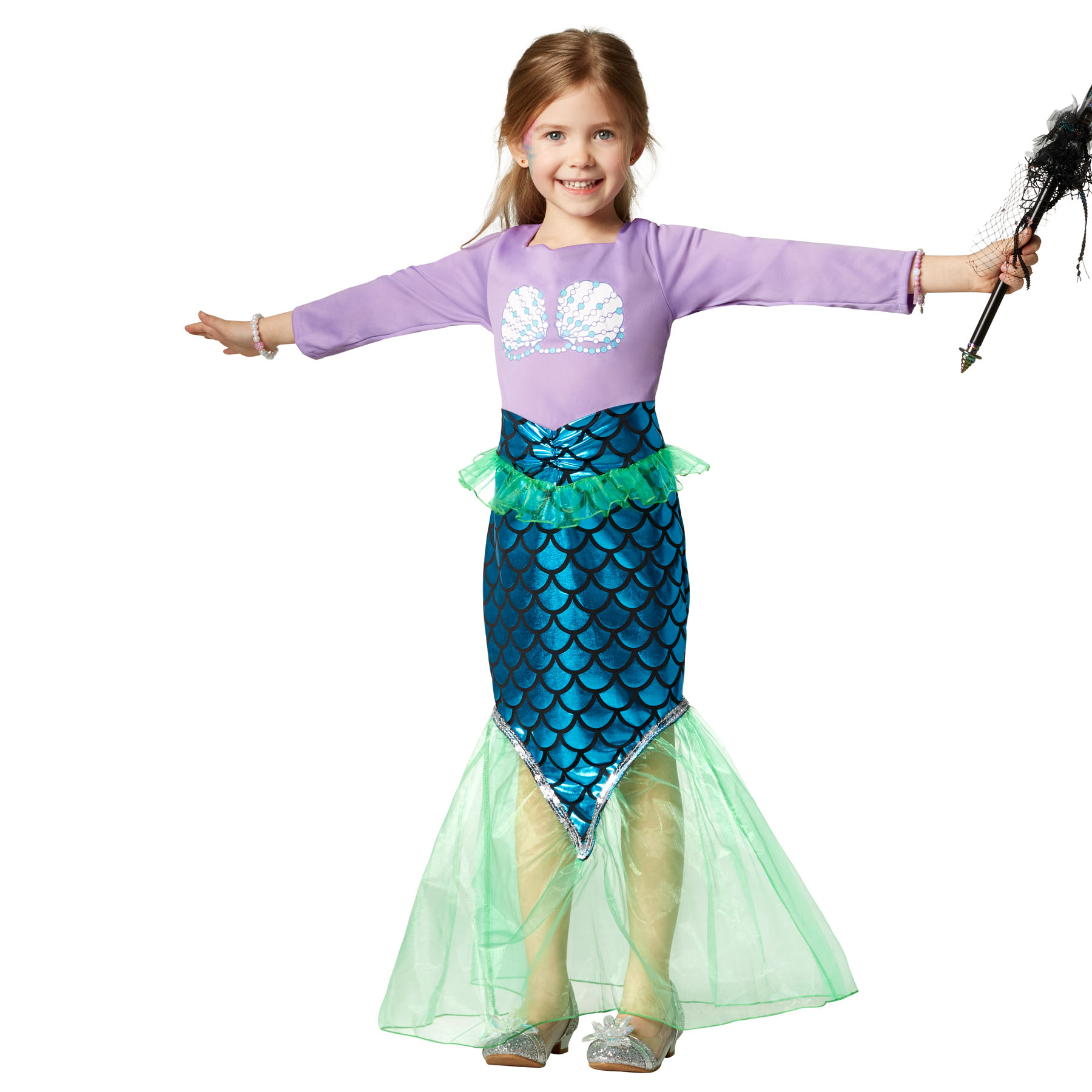 Kinder Meerjungfrau Mädchen Kostüm Kleid Fasching Karneval Halloween Nixe neu