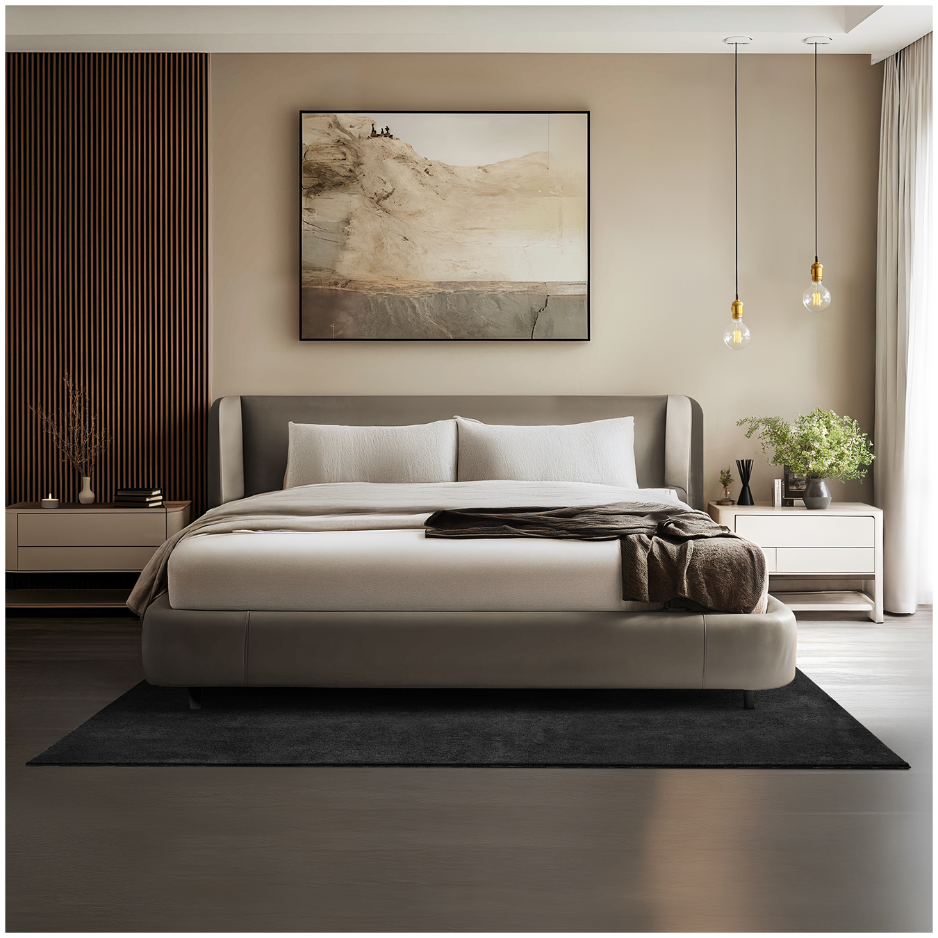 Kortpolig vloerkleed Soft Zone - zwart, 140 x 200 cm