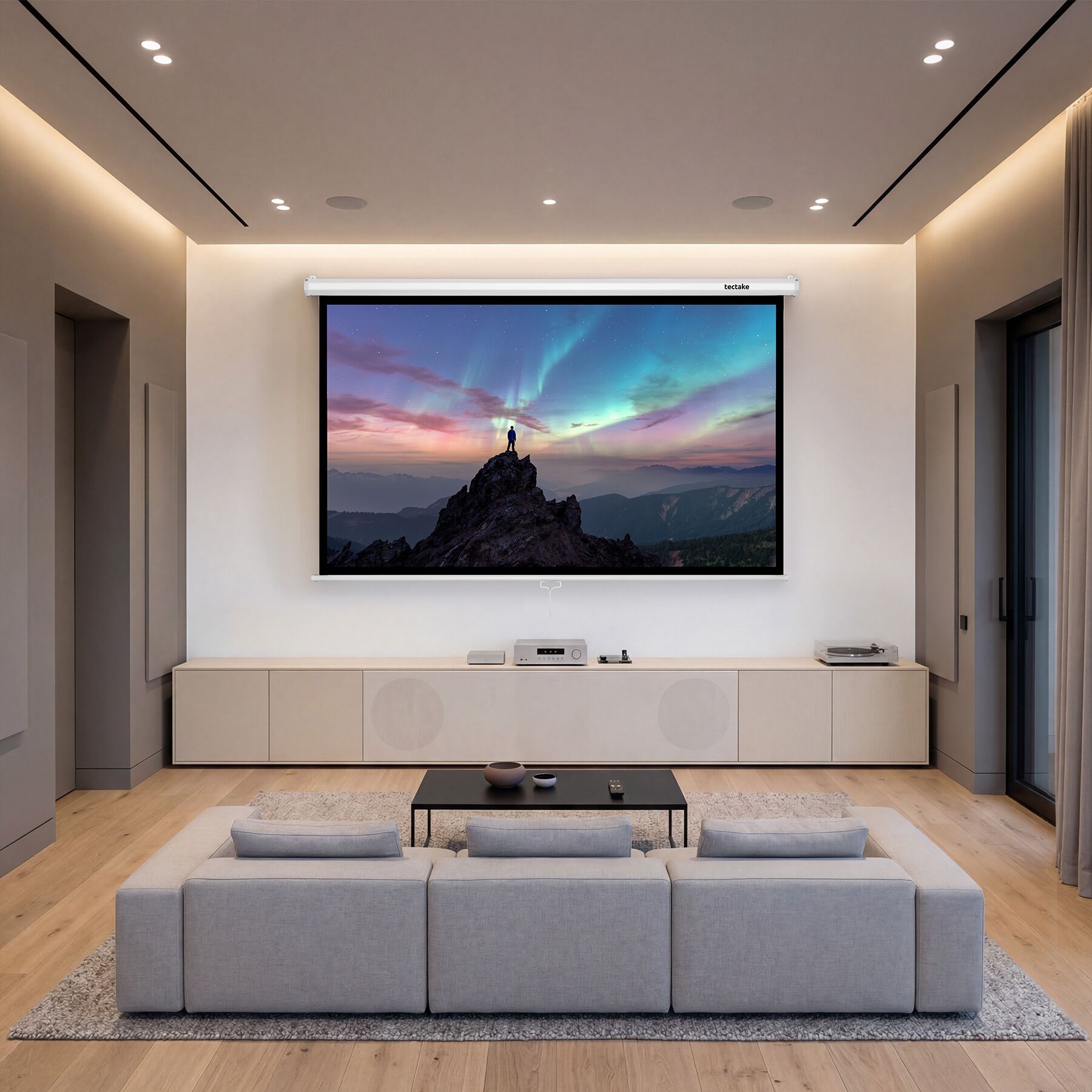 Projektorleinwand Leinwand Gain 160° 16:9 4K HD 200-350 cm Großer Bildschirm - Produktbild 9