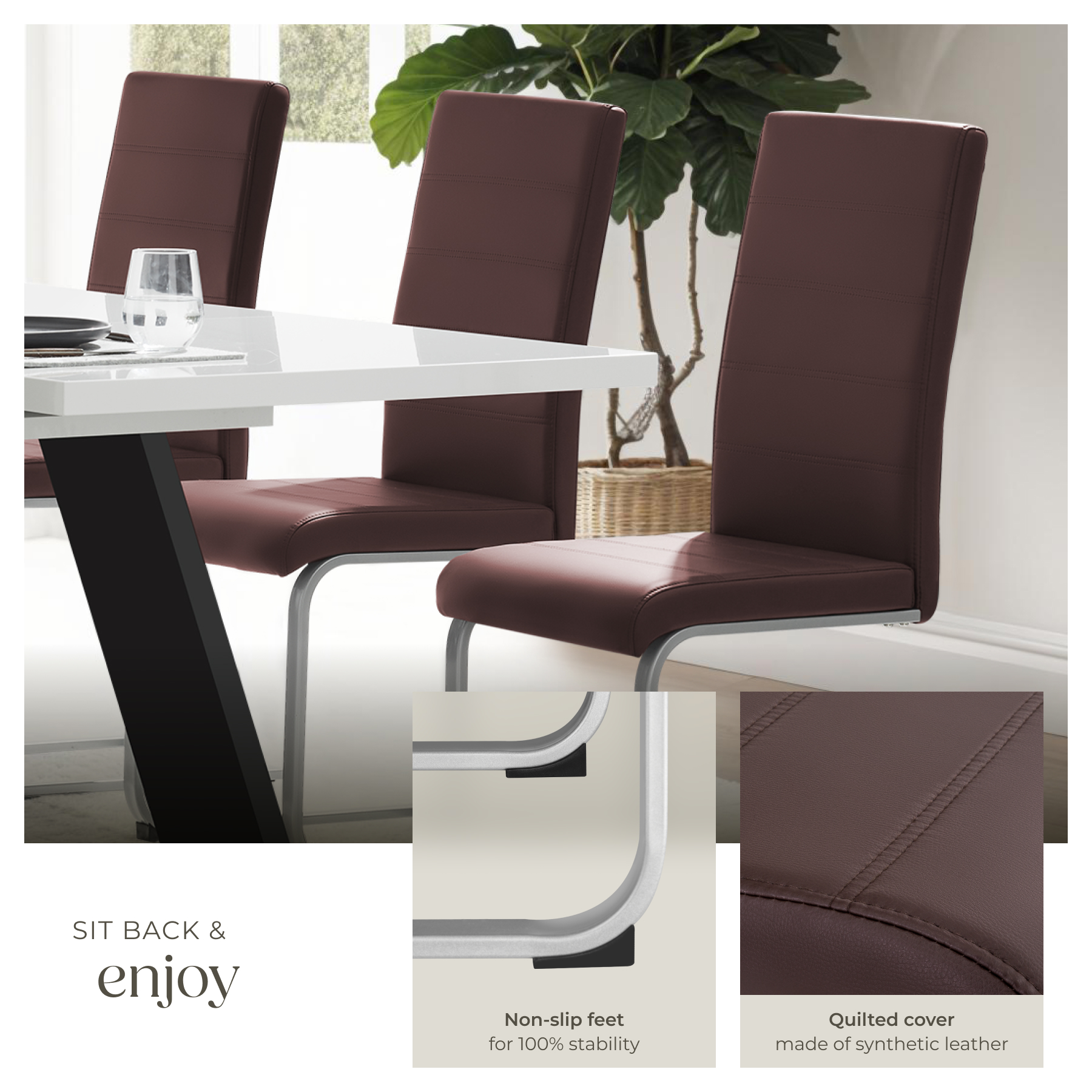 Dining Chairs Set Dinner Table Room Chair Group Breakfast Kitchen Upholstered - Picture 41 of 61