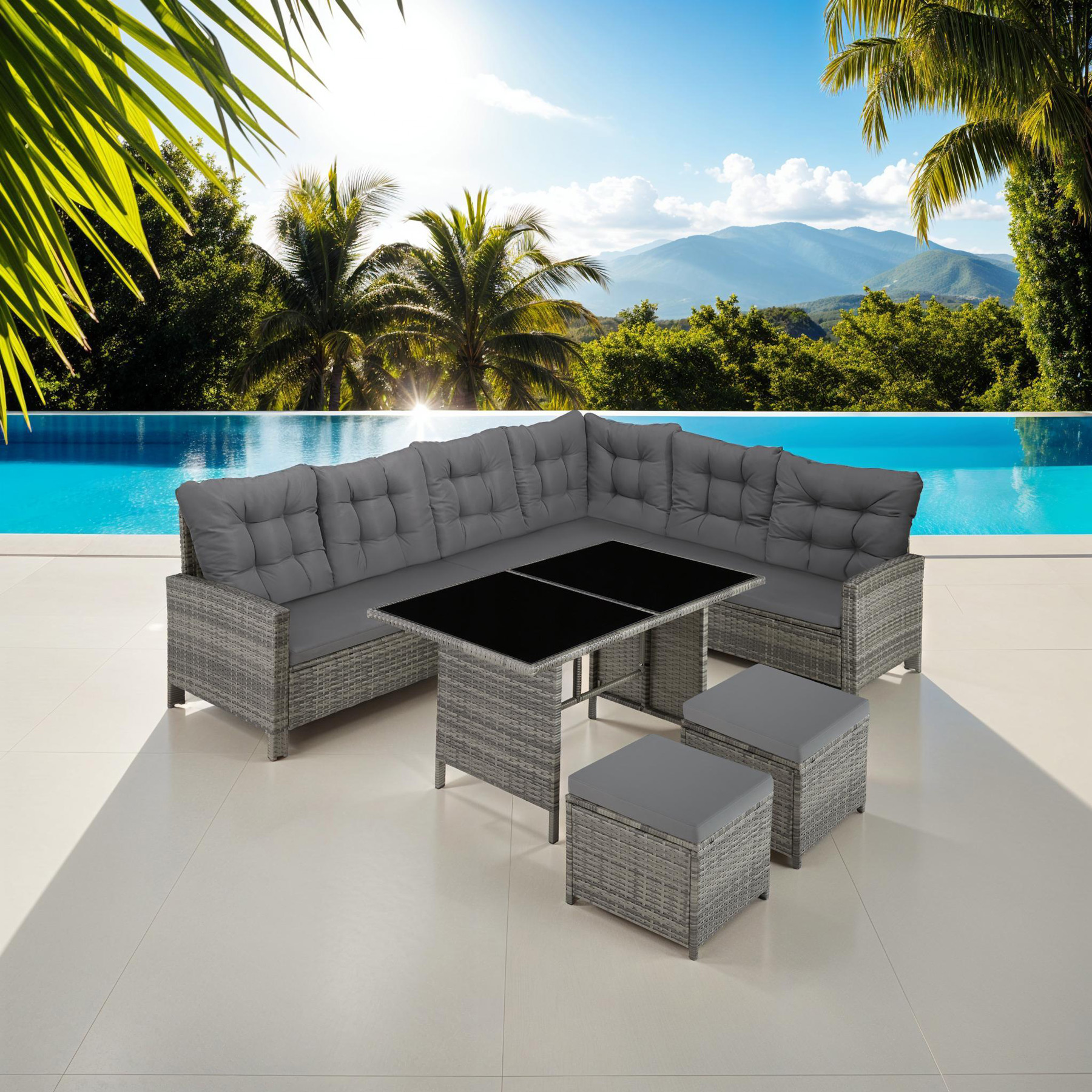 Corner Sofa Garden Furniture Table and Chairs Rattan Set Outdoor Metal Bistro - Picture 23 of 61