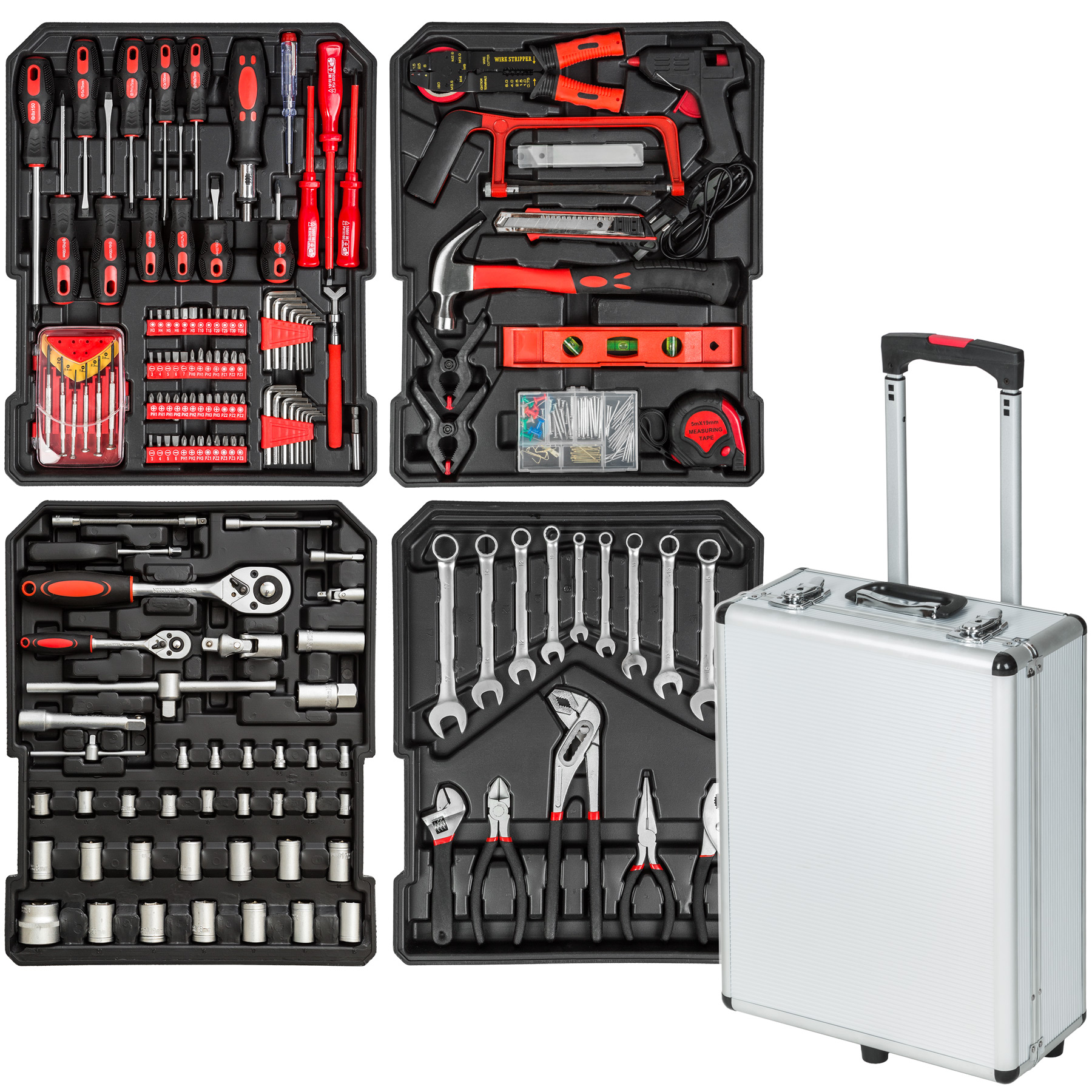 Maleta de herramientas - gris | tectake