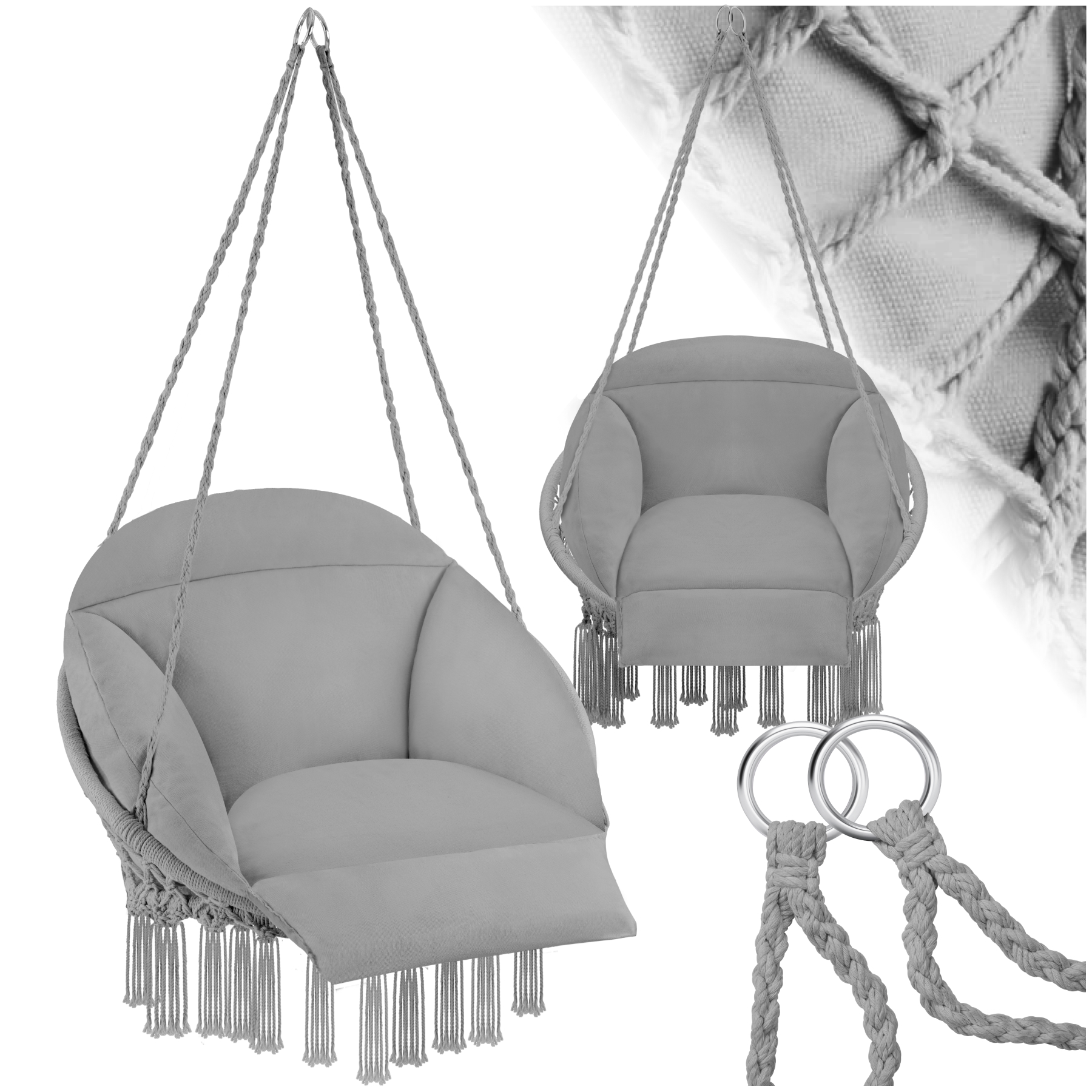 tectake - Fauteuil suspendu Samira - gris