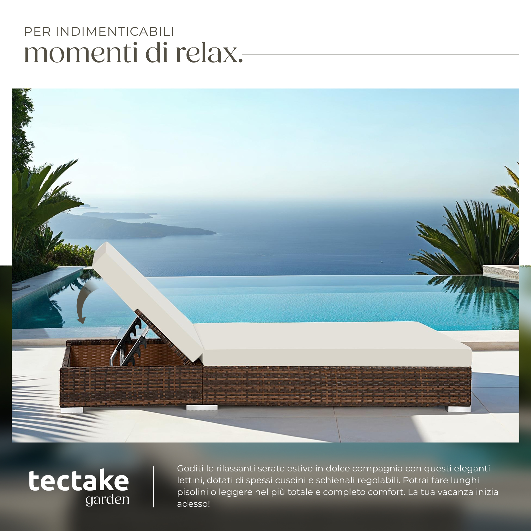 2 x sdraio in polyrattan + tavolo alluminio giardino rattan lettino mobili telo - Foto 5 di 67