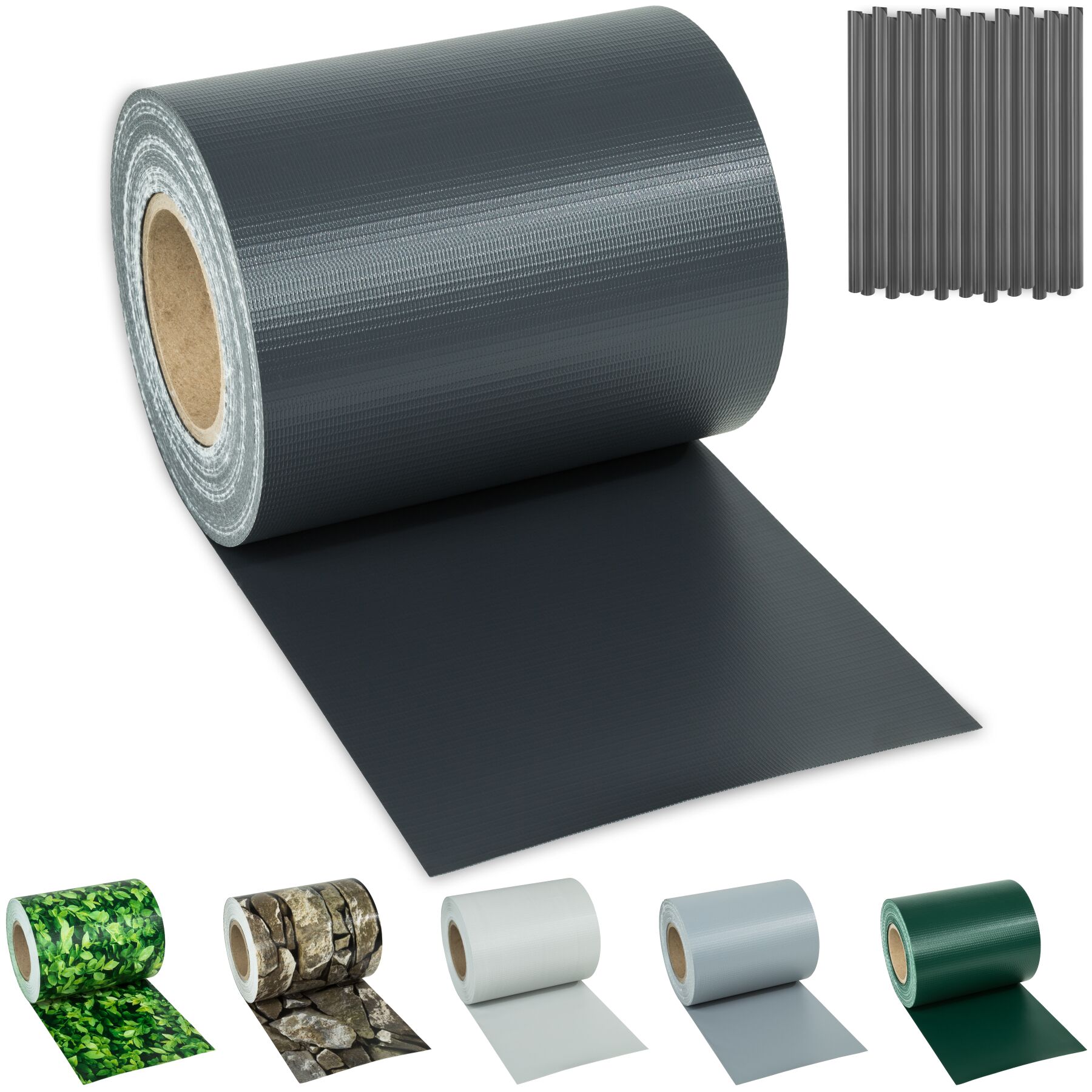 Brise vue PVC - 35 m, gris anthracite | tectake