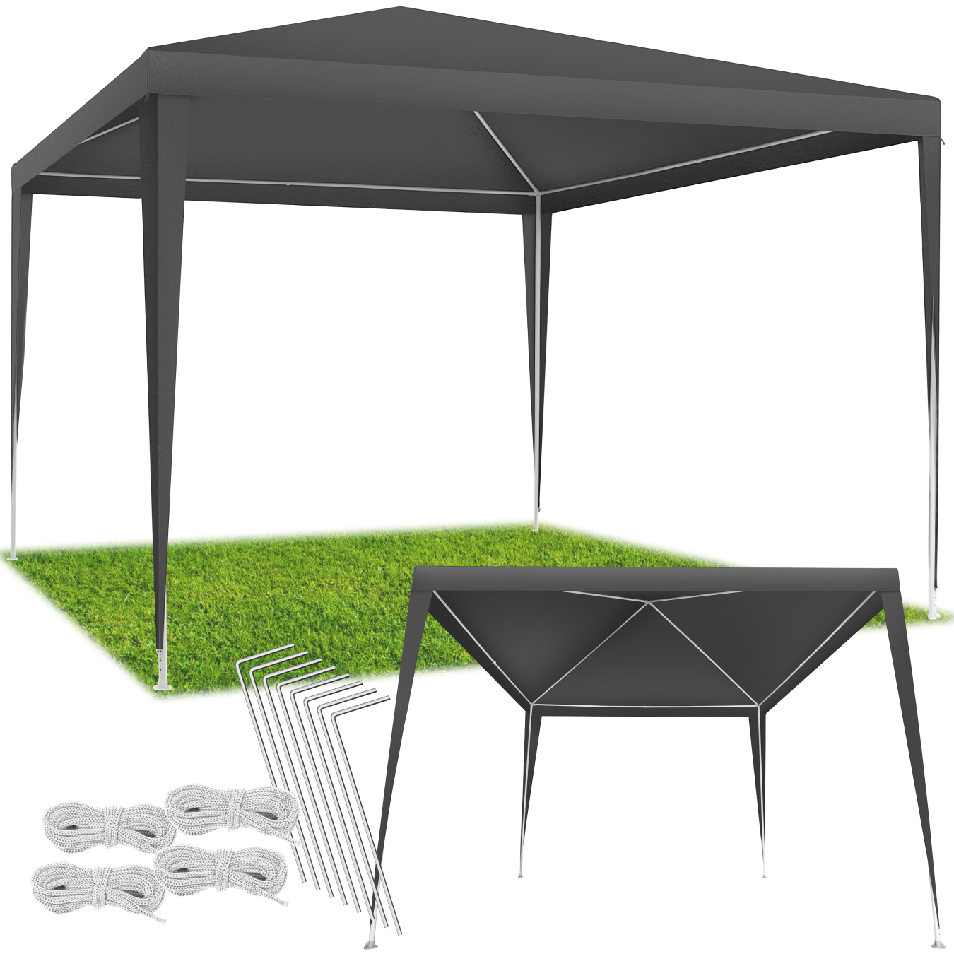 Gazebo Farah, impermeabile, sistema a incastro, 3x3m - grigio | tectake