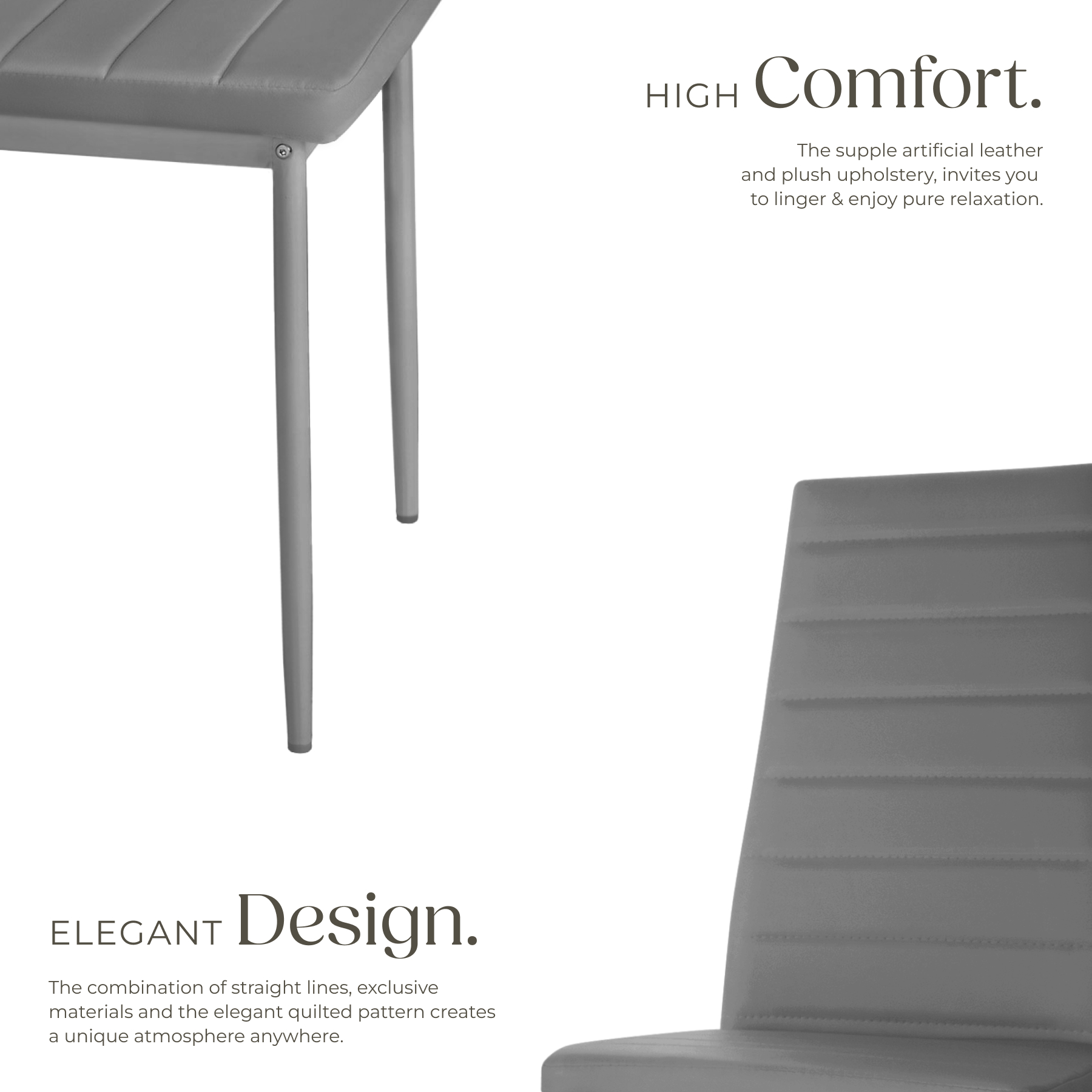 Dining Chair Set Kitchen Living Room Furniture Faux Leather Chairs Thick Padding - Picture 28 of 61