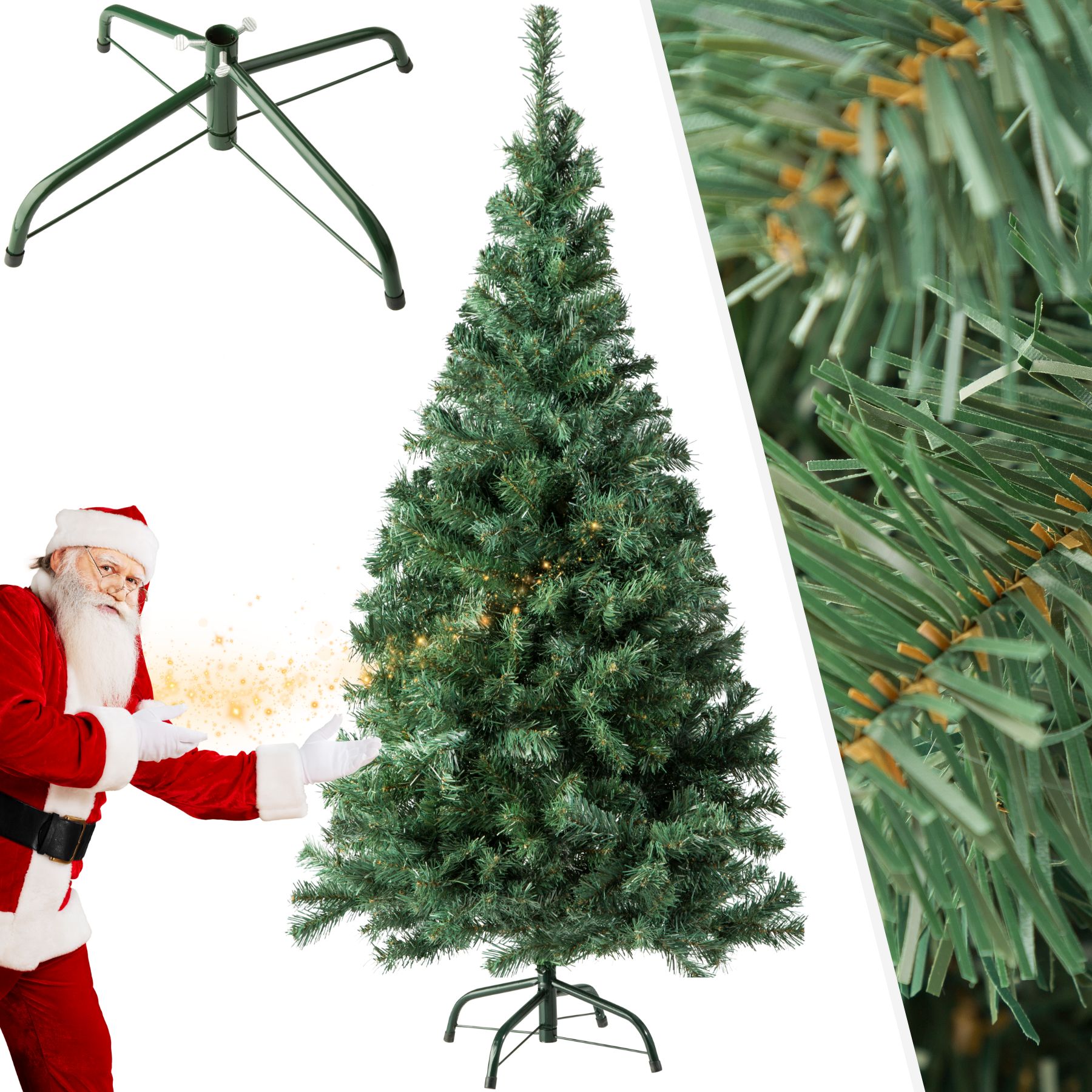 Kunstkerstboom met groene metalen standaard - 180 cm