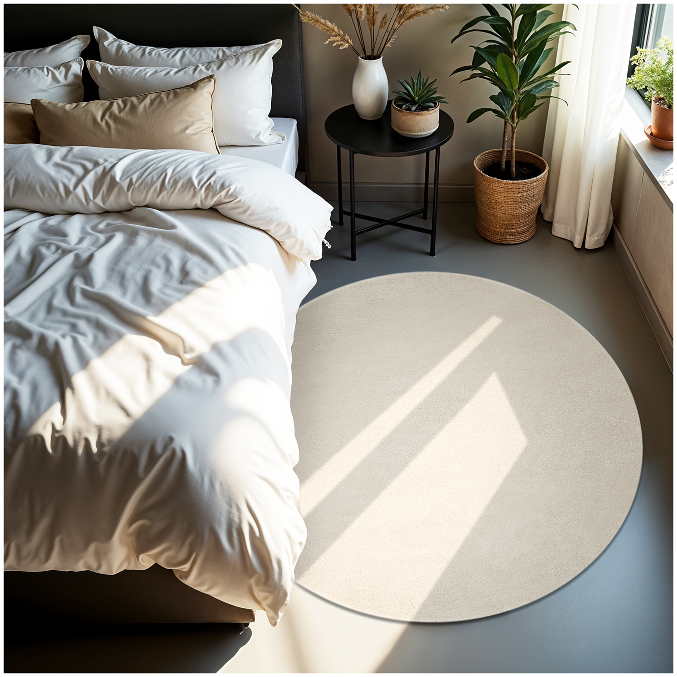 Kurzflorteppich Soft Zone - creme, Ø 120 cm