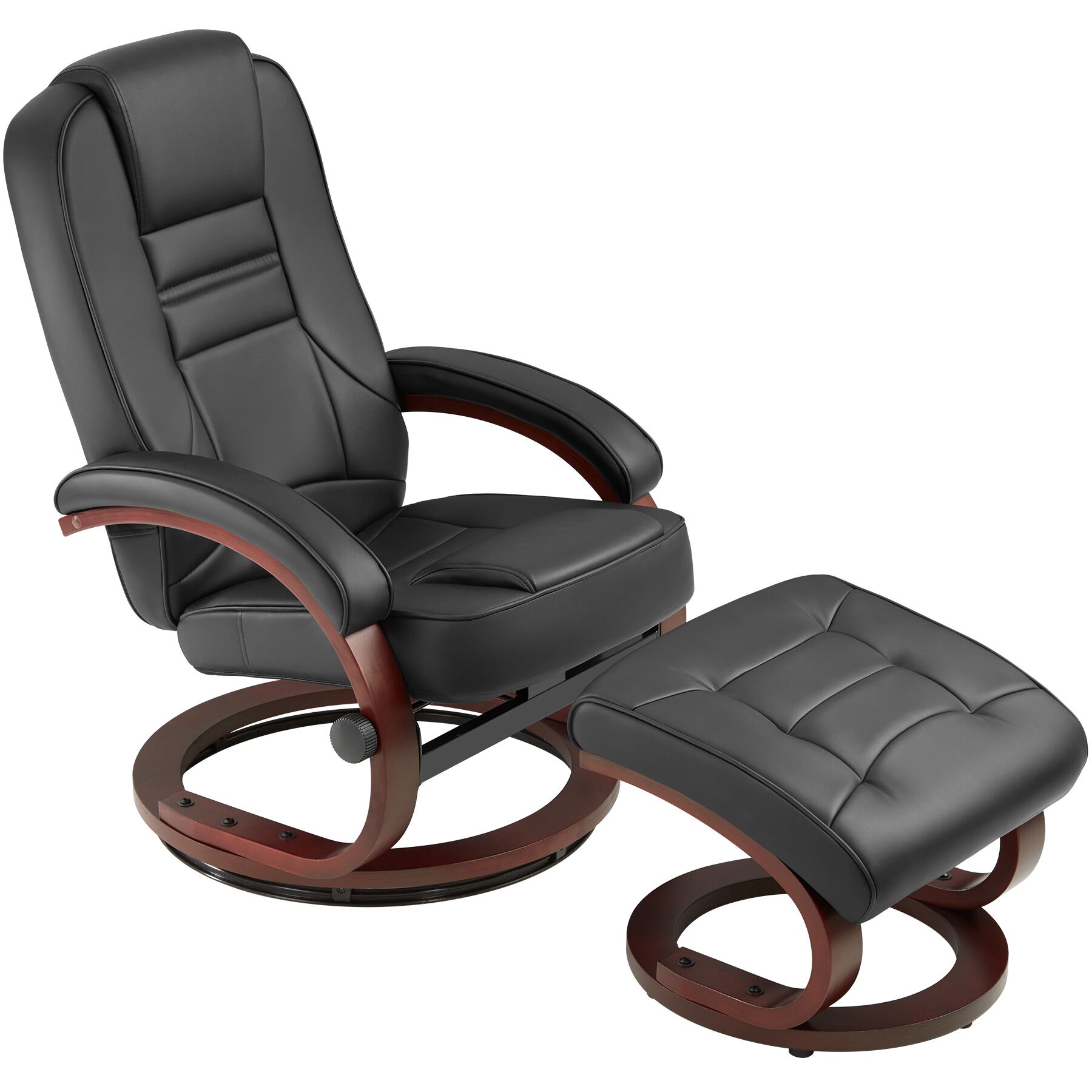 Poltrona relaxante com apoio para os pés - preto/castanho | tectake