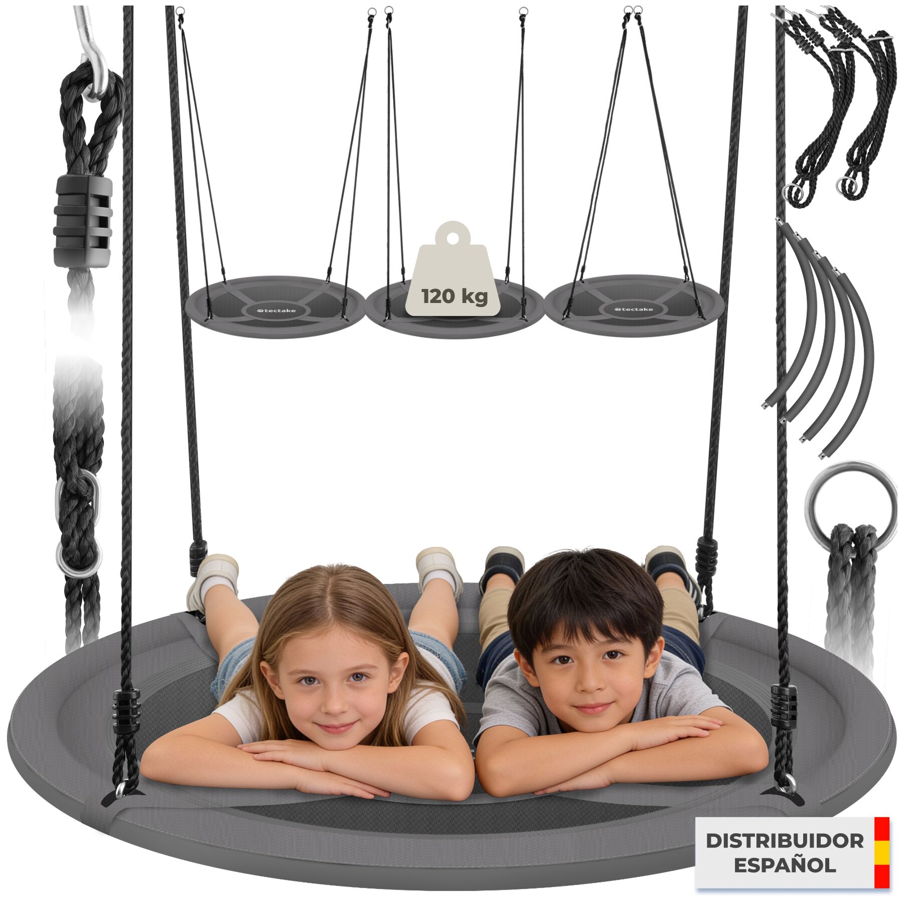 Columpio nido Swayer, ajustable en altura, 120 kg - Ø 100 cm | tectake