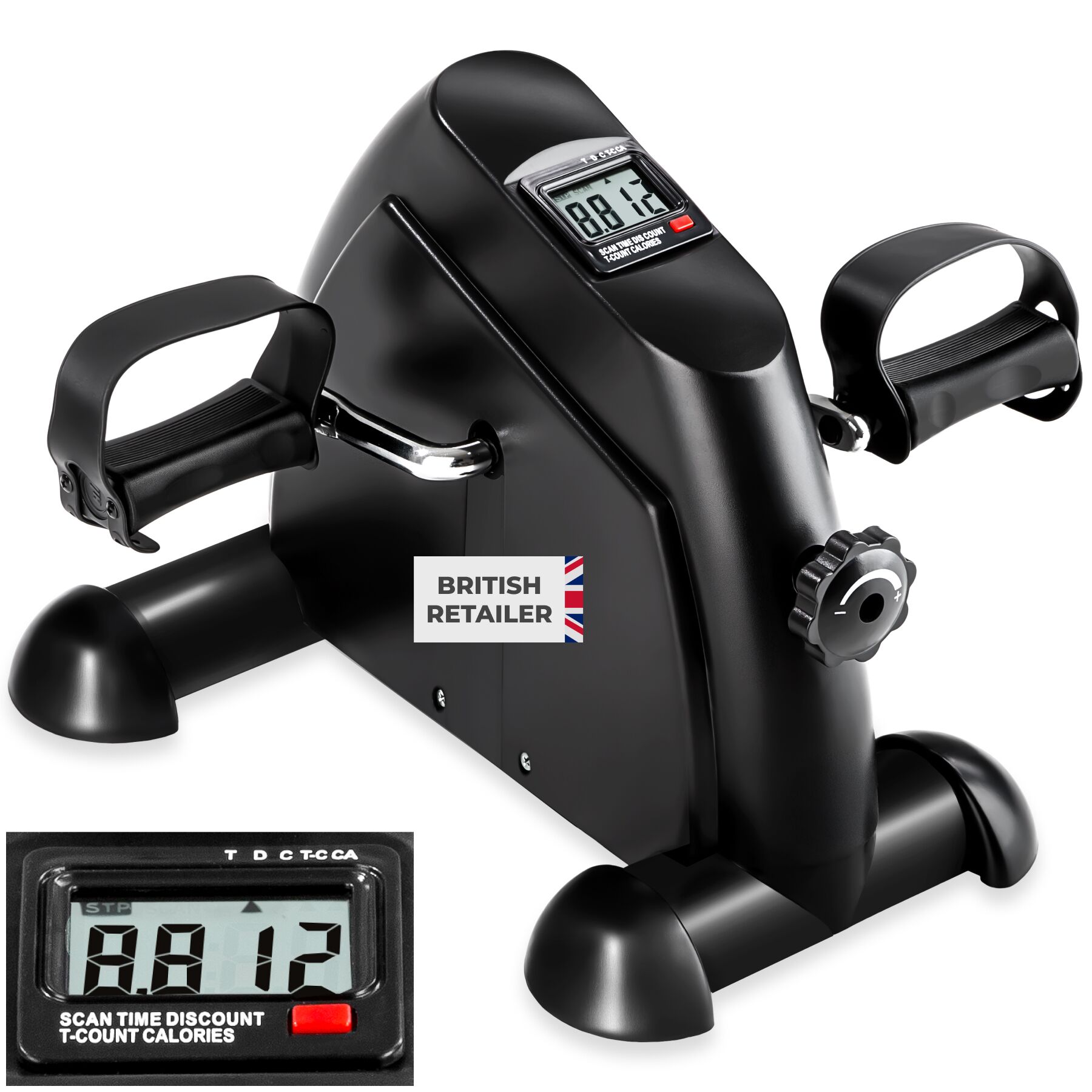 Mini excercise bike arm and leg trainer - black | tectake