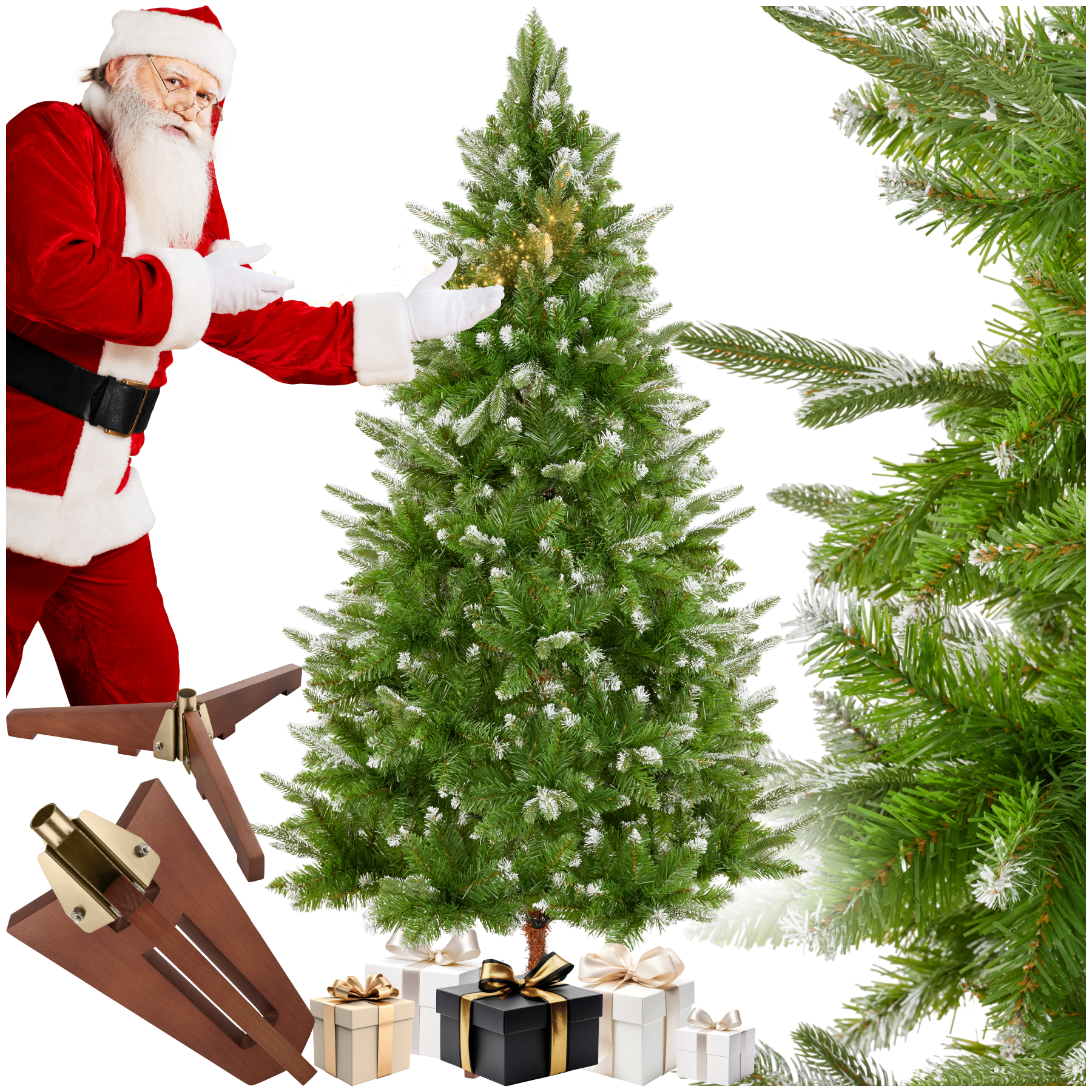 Sapin de Noël artificiel TONNERRE, 180 cm, aiguilles moulées par injection - vert