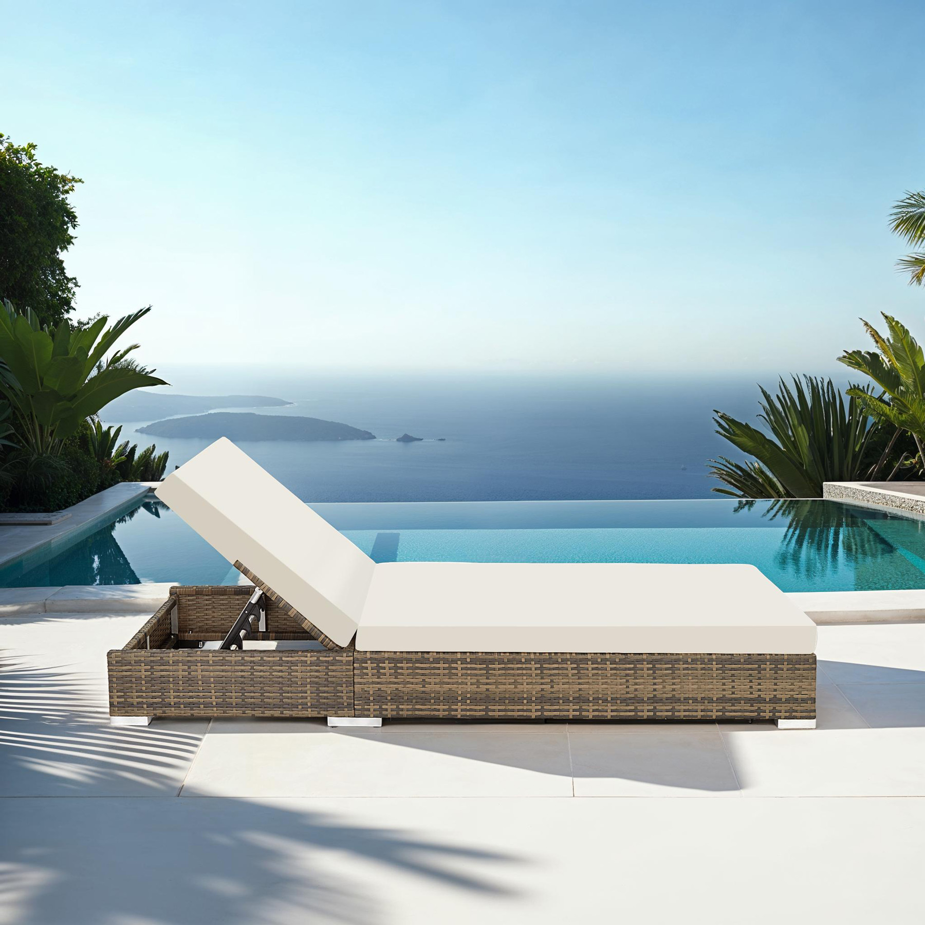 Garden Table Chairs Rattan Furniture Set Outdoor Sun Lounger Loungers Reclining - Picture 60 of 61