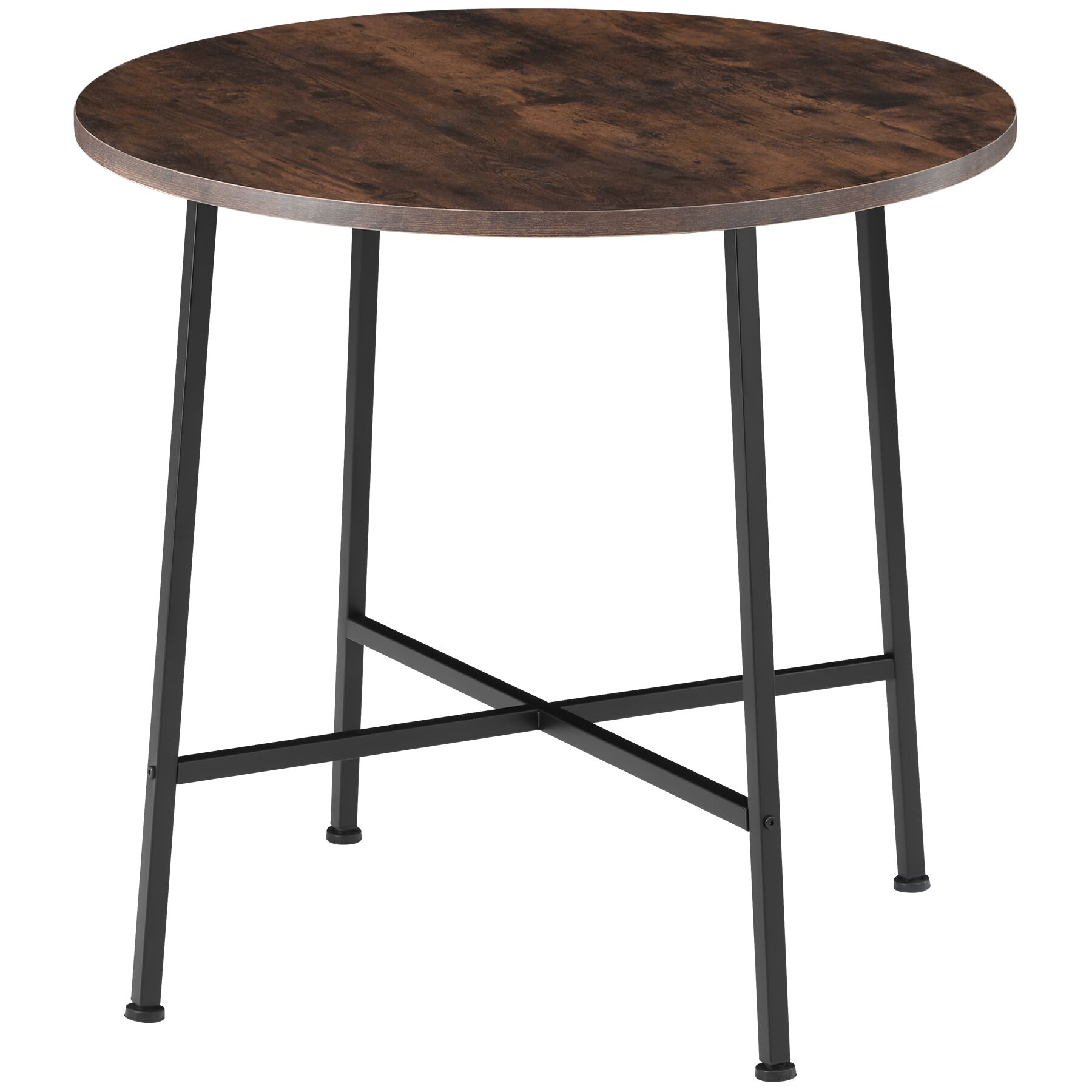 Mesa de jantar Ennis 80x76cm - Madeira industrial escura, rústica | tectake