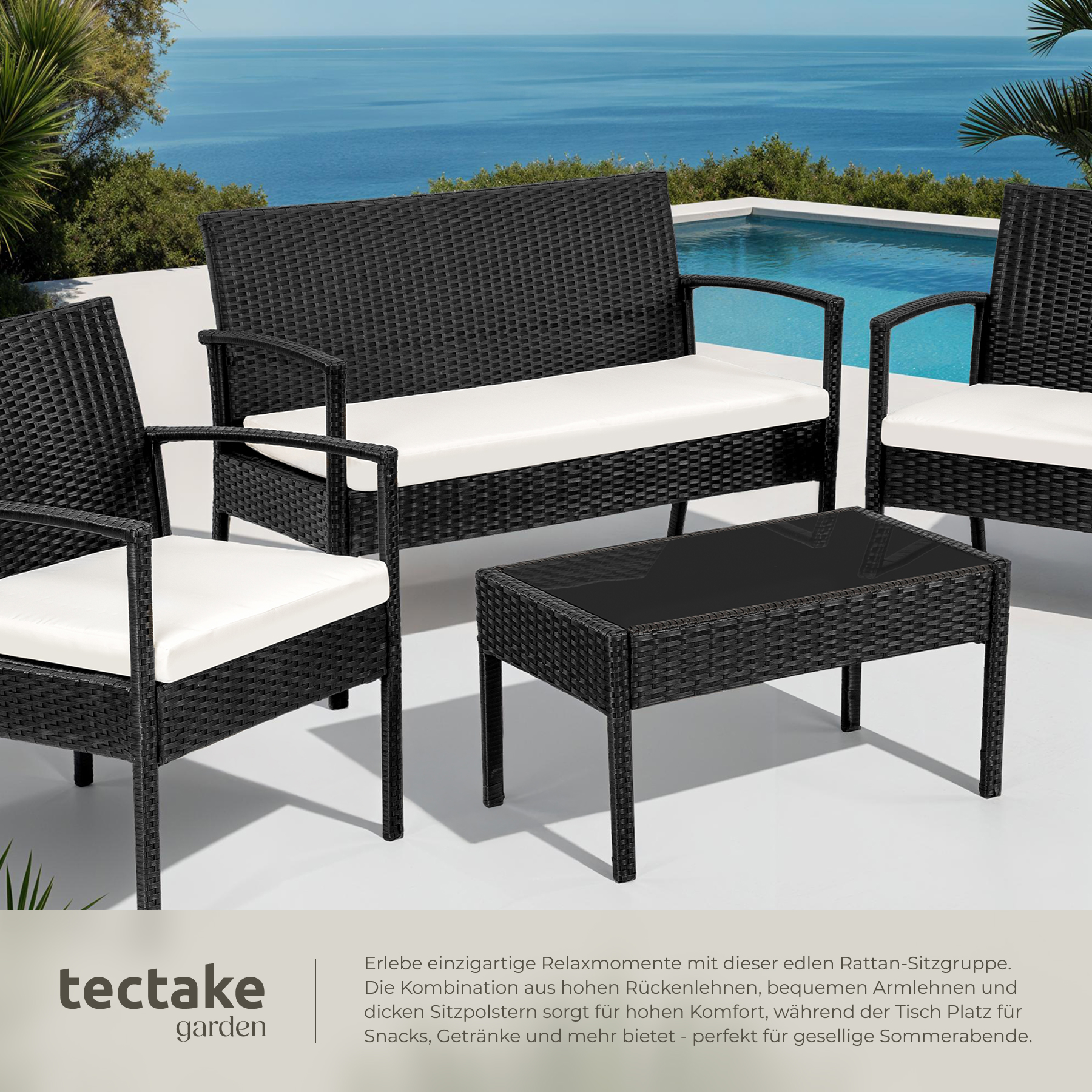 Polyrattan Gartenmöbel Sitzgruppe Lounge Alu Gartenganitur Essgruppe mit Tisch