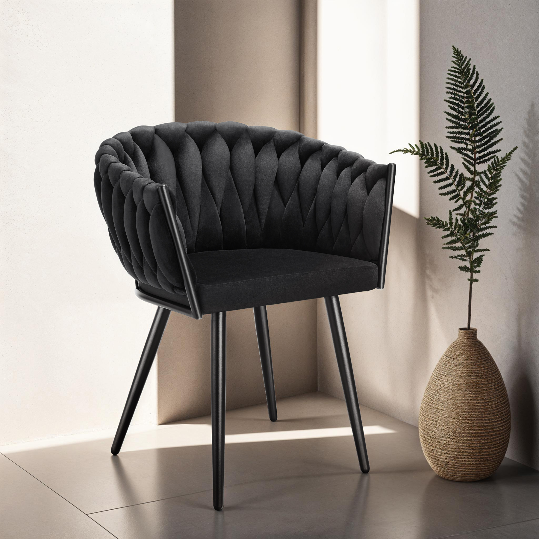 Dining Chairs Set Breakfast Room Chair Kitchen Padded Reading Seats Velvet - Picture 11 of 49