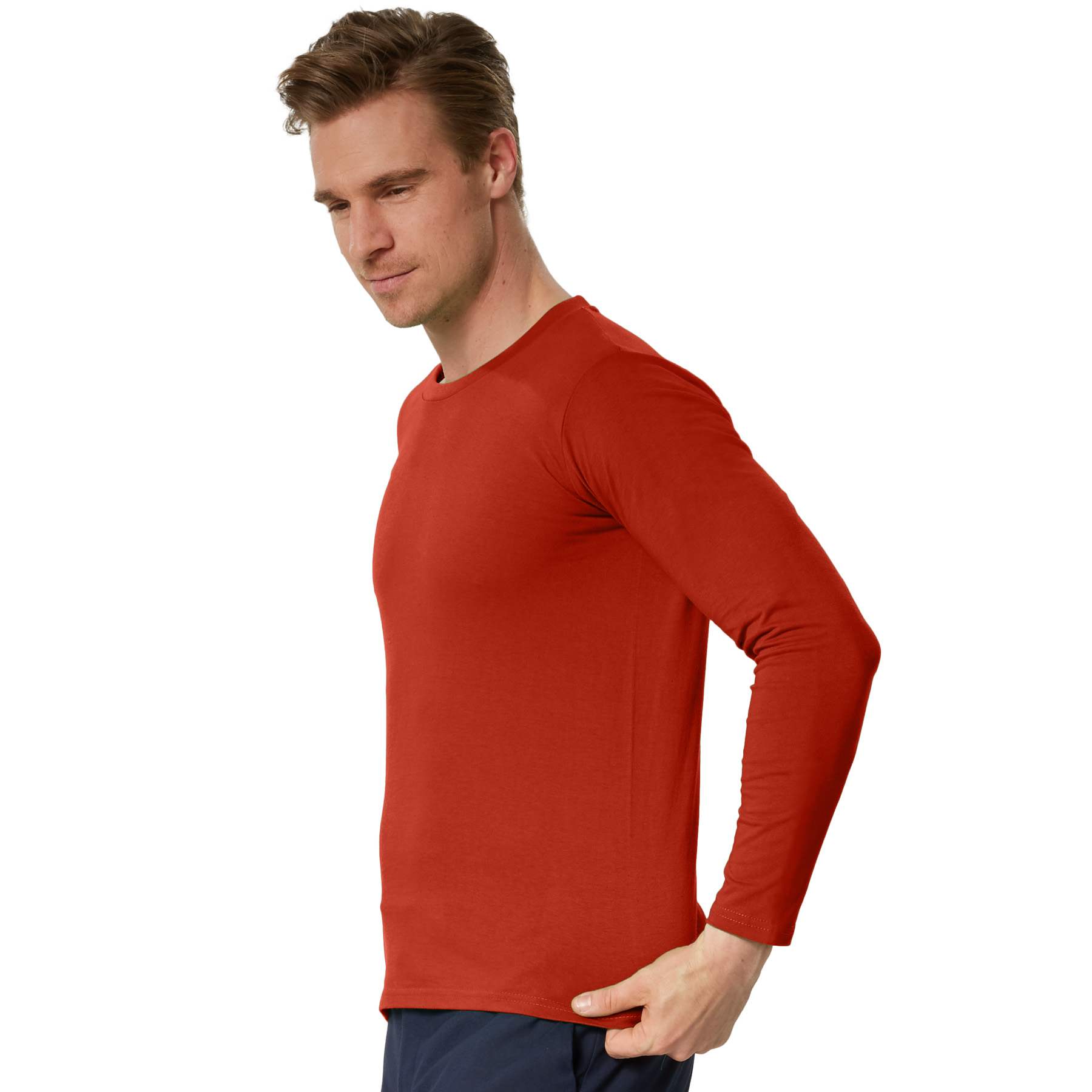 Camiseta de manga larga para hombre camiseta de manga larga lisa sudadera de manga larga suéter nuevo - Imagen 39 de 120