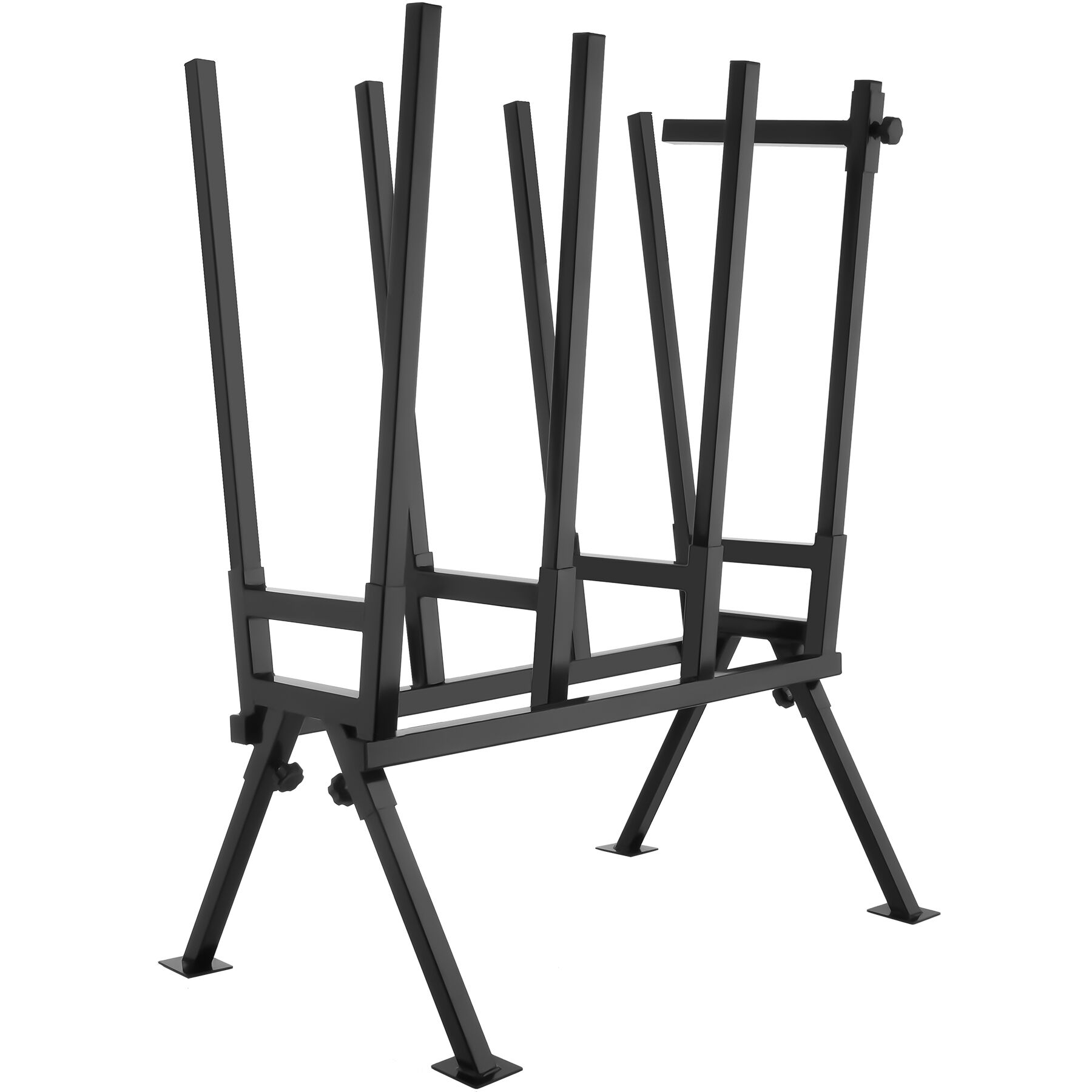 Sawhorse - steel log saw, with locking bracket, height-adjustable feet - black