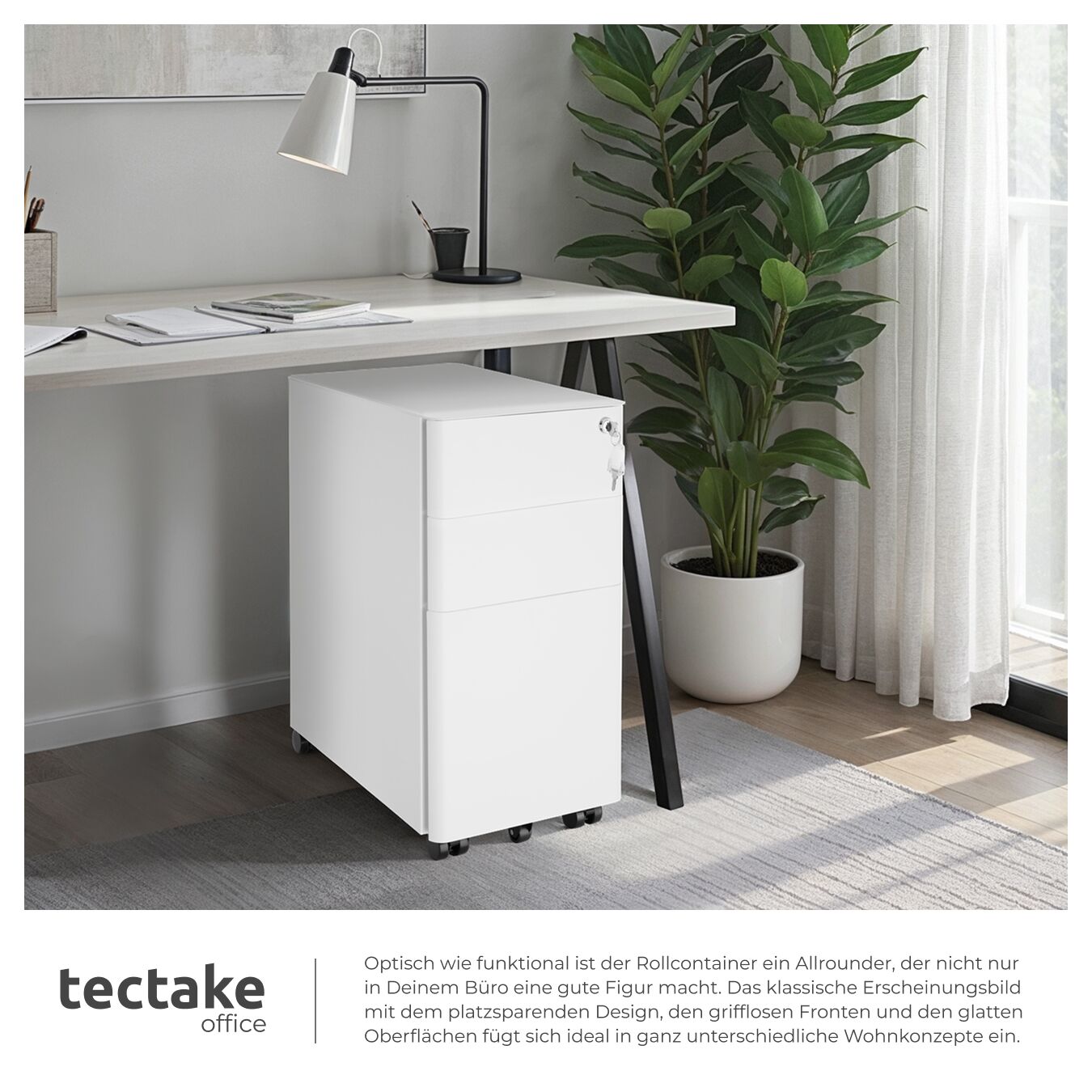 Rollcontainer 2 Schubladen Büroschrank Abschließbar Aktenschrank Hängeregister - Bild 20 von 25