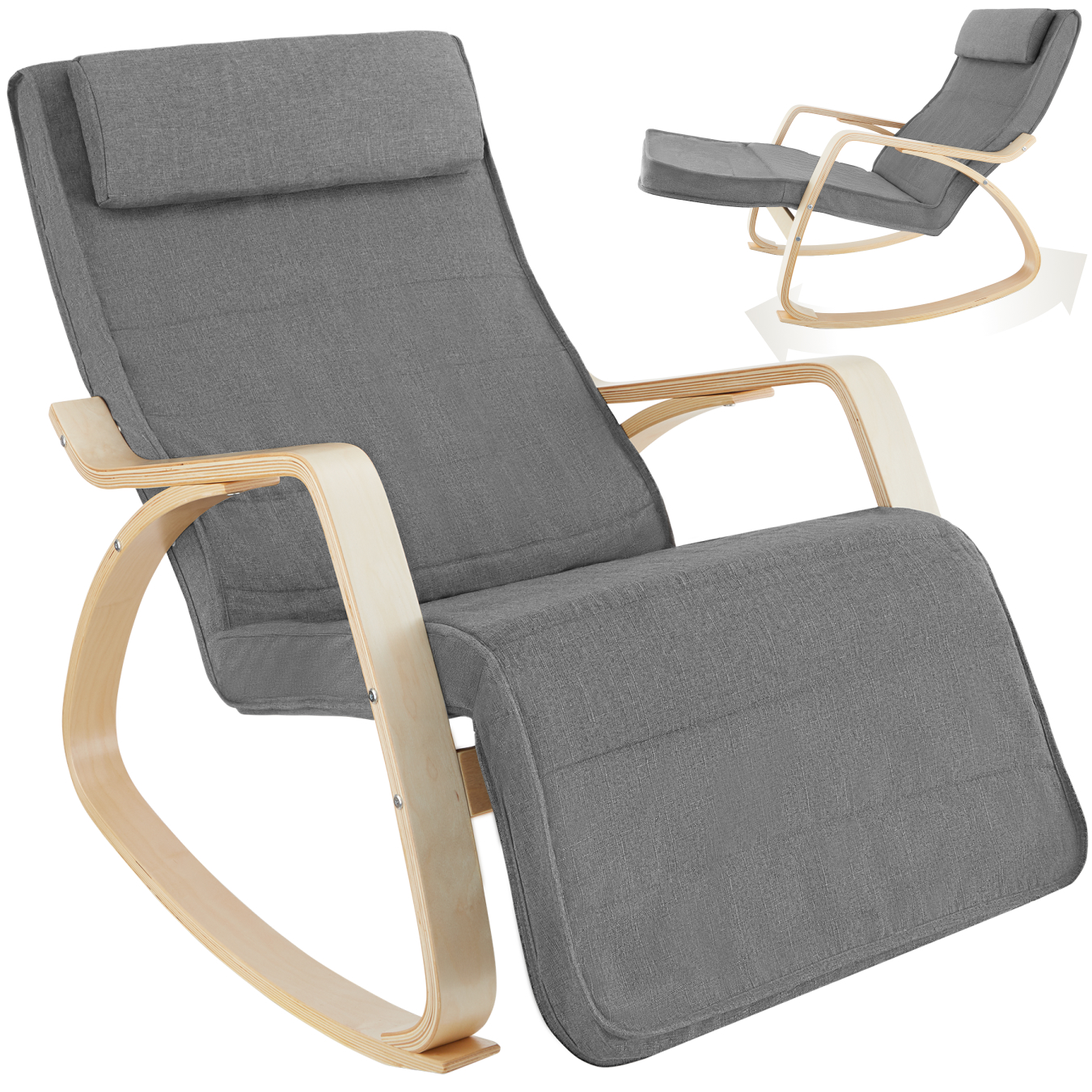 Fauteuil à bascule Onda - gris clair