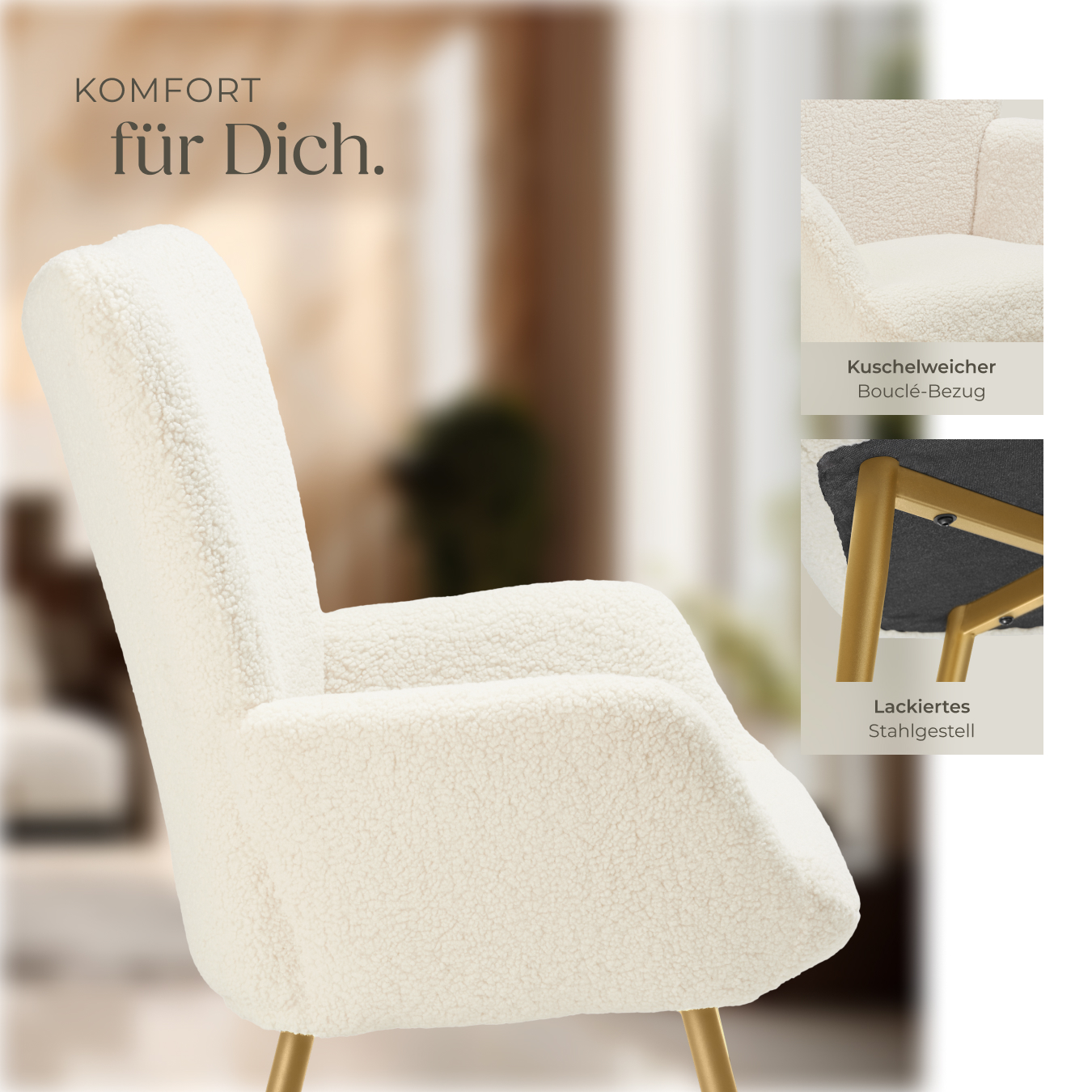 Sessel Gepolstert Ohrensessel Fernsehsessel Wohnzimmersessel Esszimmer 150kg 