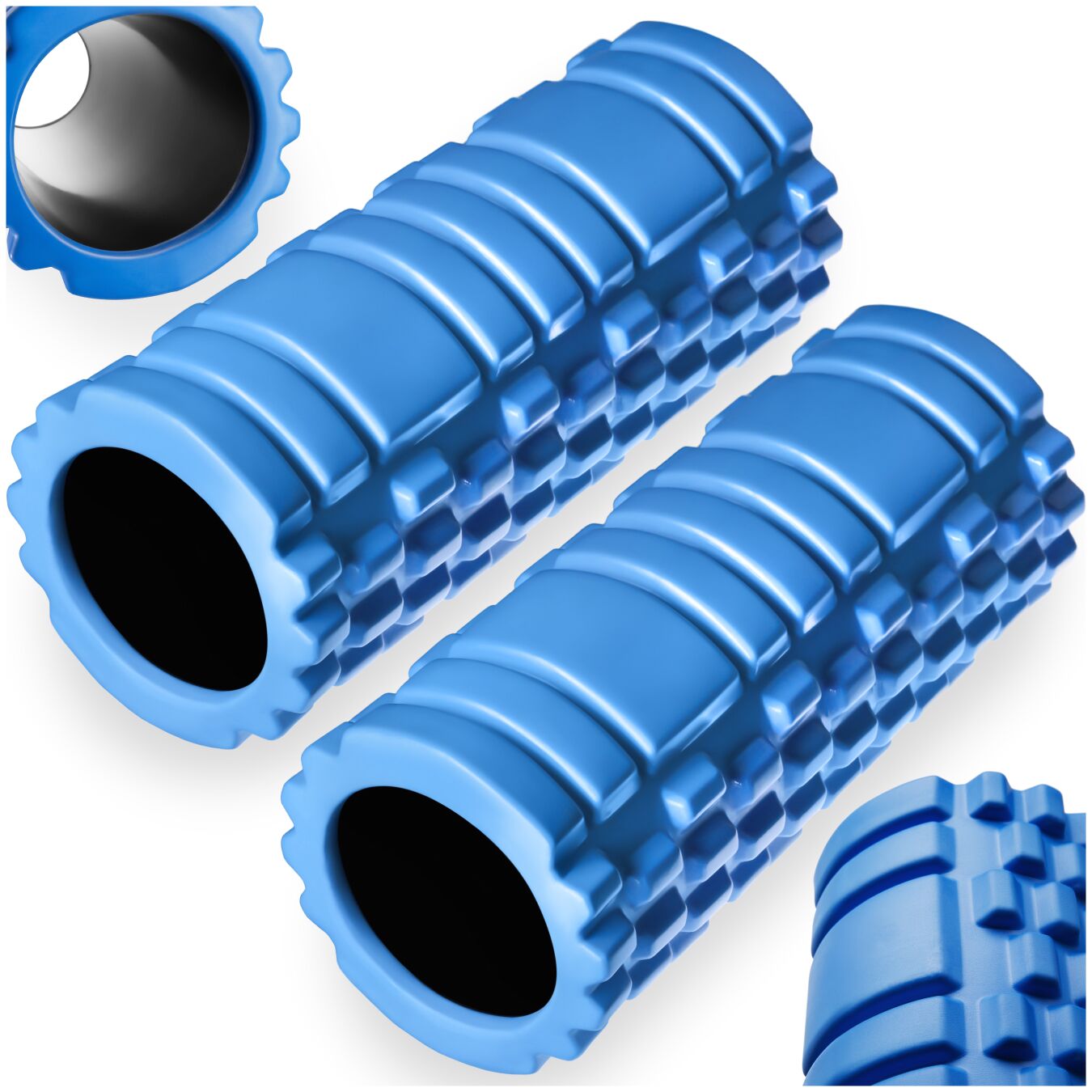 Faszienrolle Massagerolle - blau, 2er Set