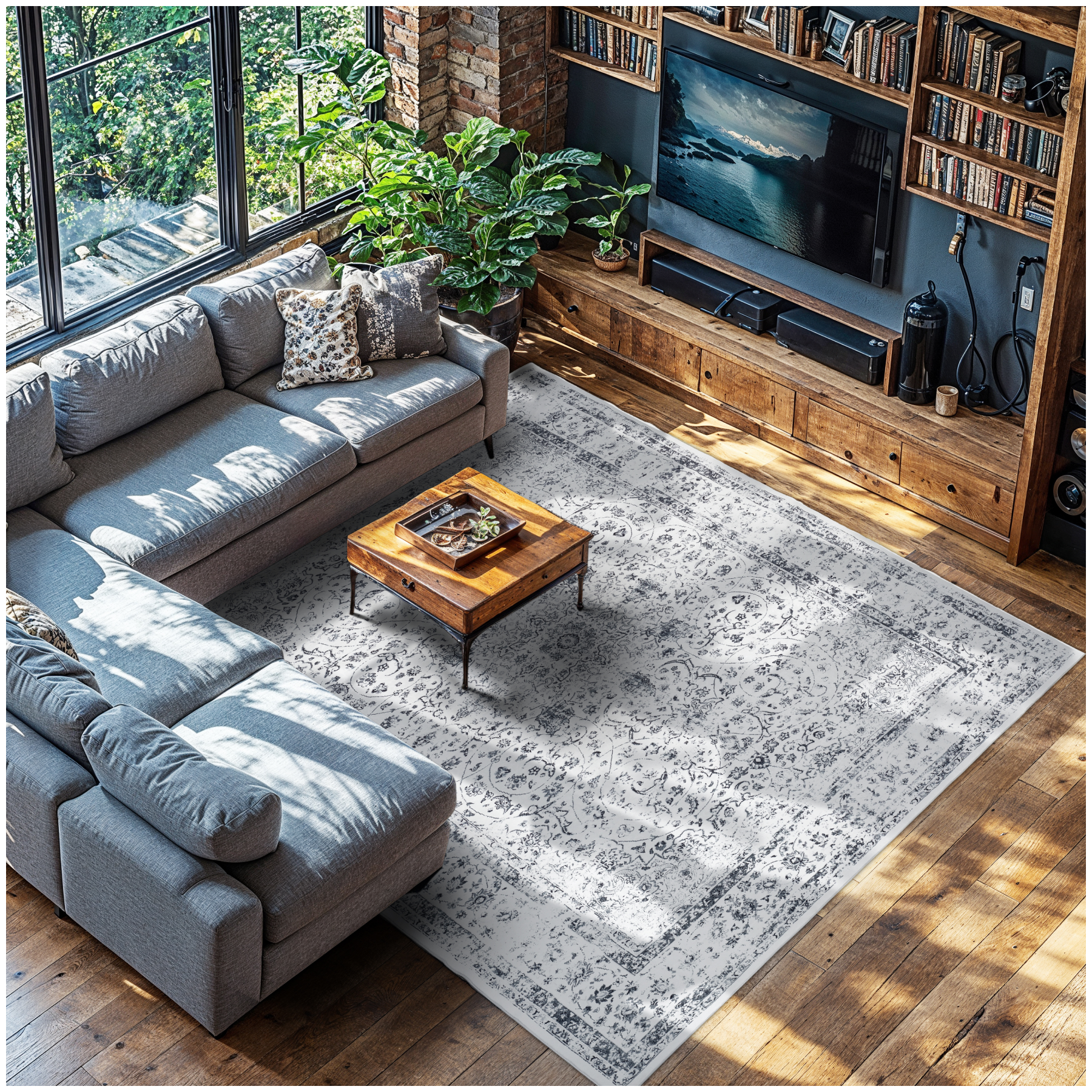 Vintage Designer Teppich Aliya, Kurzflor - 240 x 340 cm