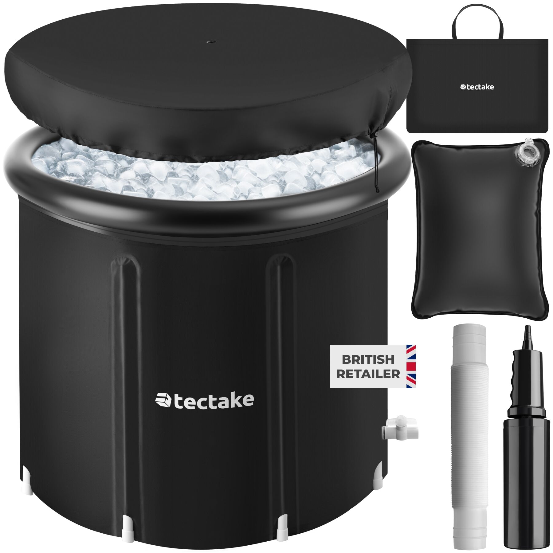 Ice Bath Helsinki with triple insulation, folding design and inflatable outer ring - Ø 75 x 75 cm | tectake