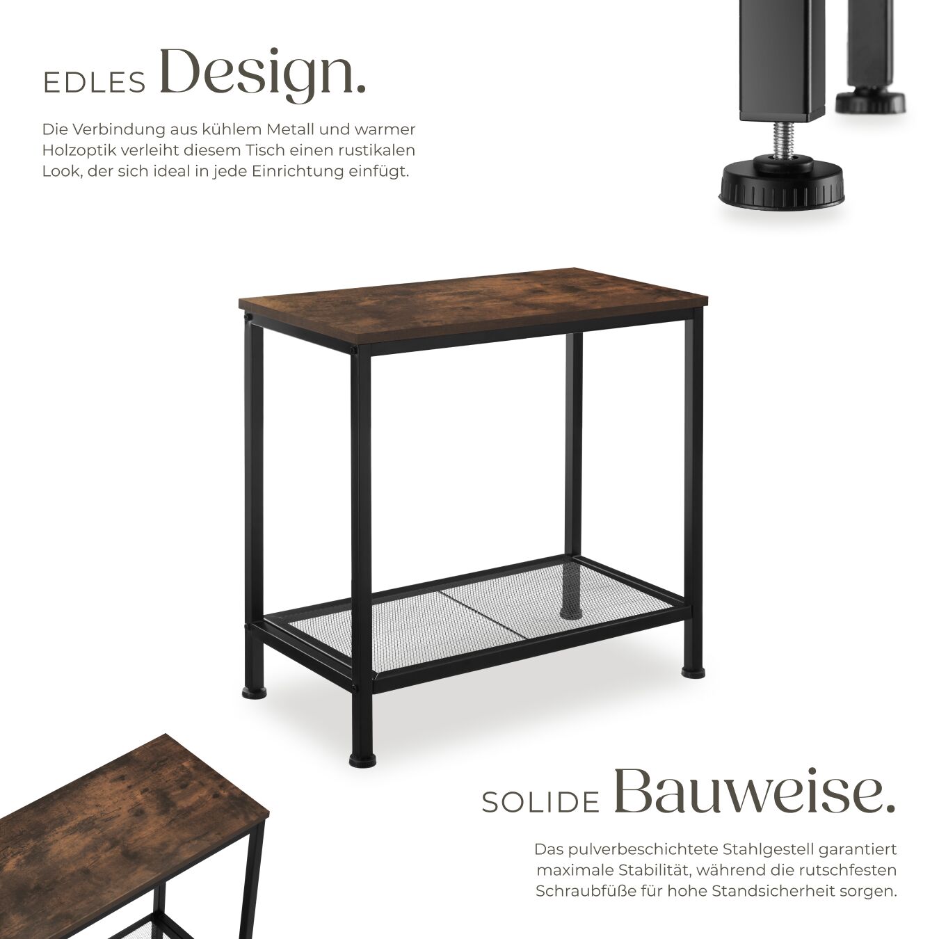 Konsolentisch Holz Metall Sideboard Beistelltisch Flurtisch Industrial schwarz