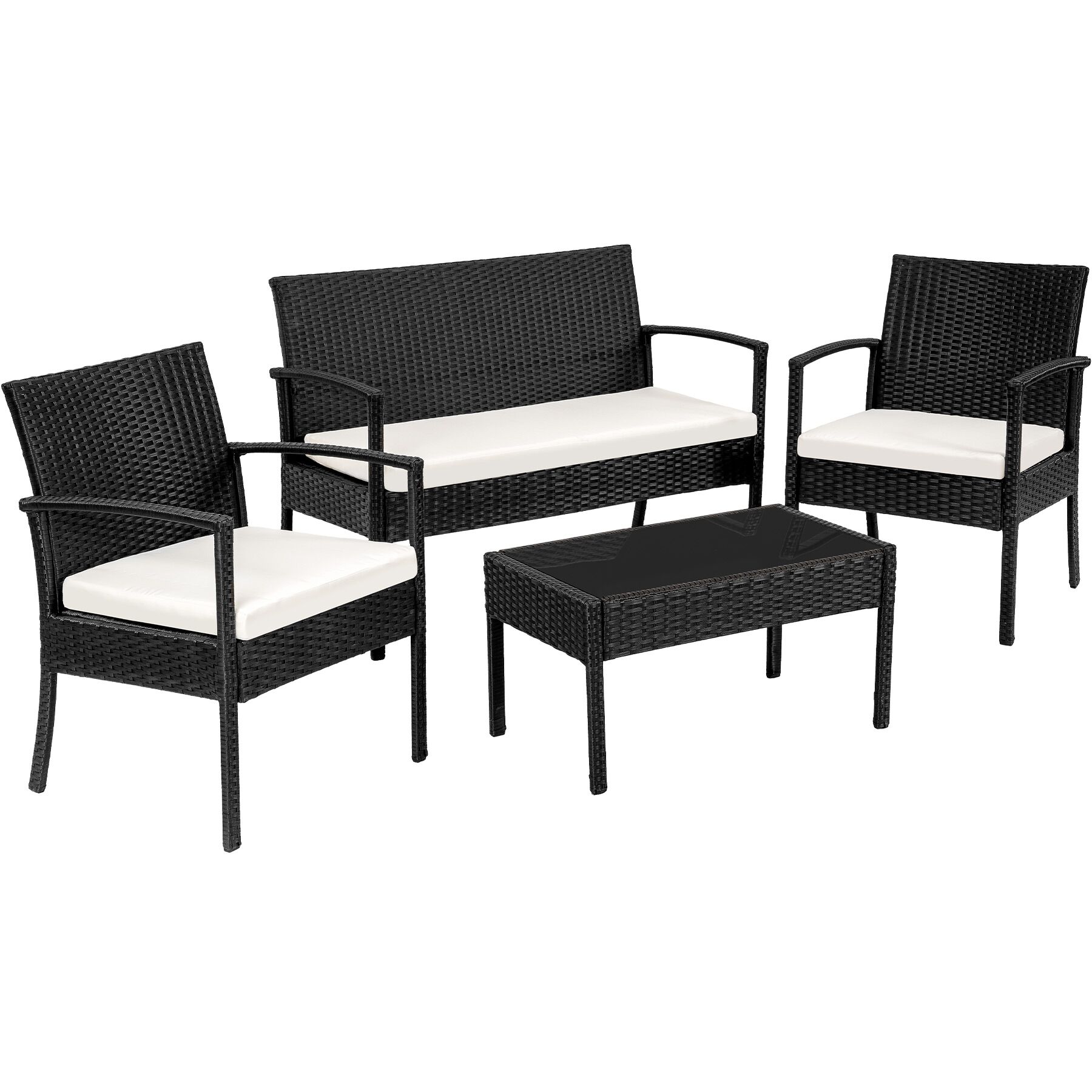 SET DI MOBILI RATTAN SINTETICO POLYRATTAN 2 POLTRONE DIVANO E TAVOLO GIARDINO nu - Foto 20 di 67