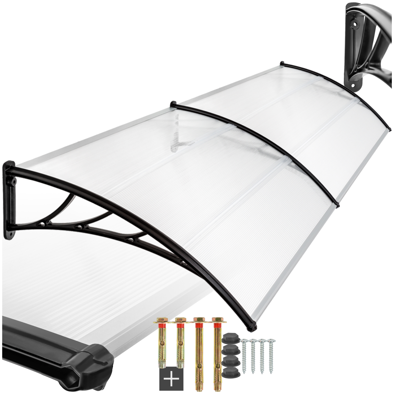 Voordeurluifel transparant - 200 cm | tectake