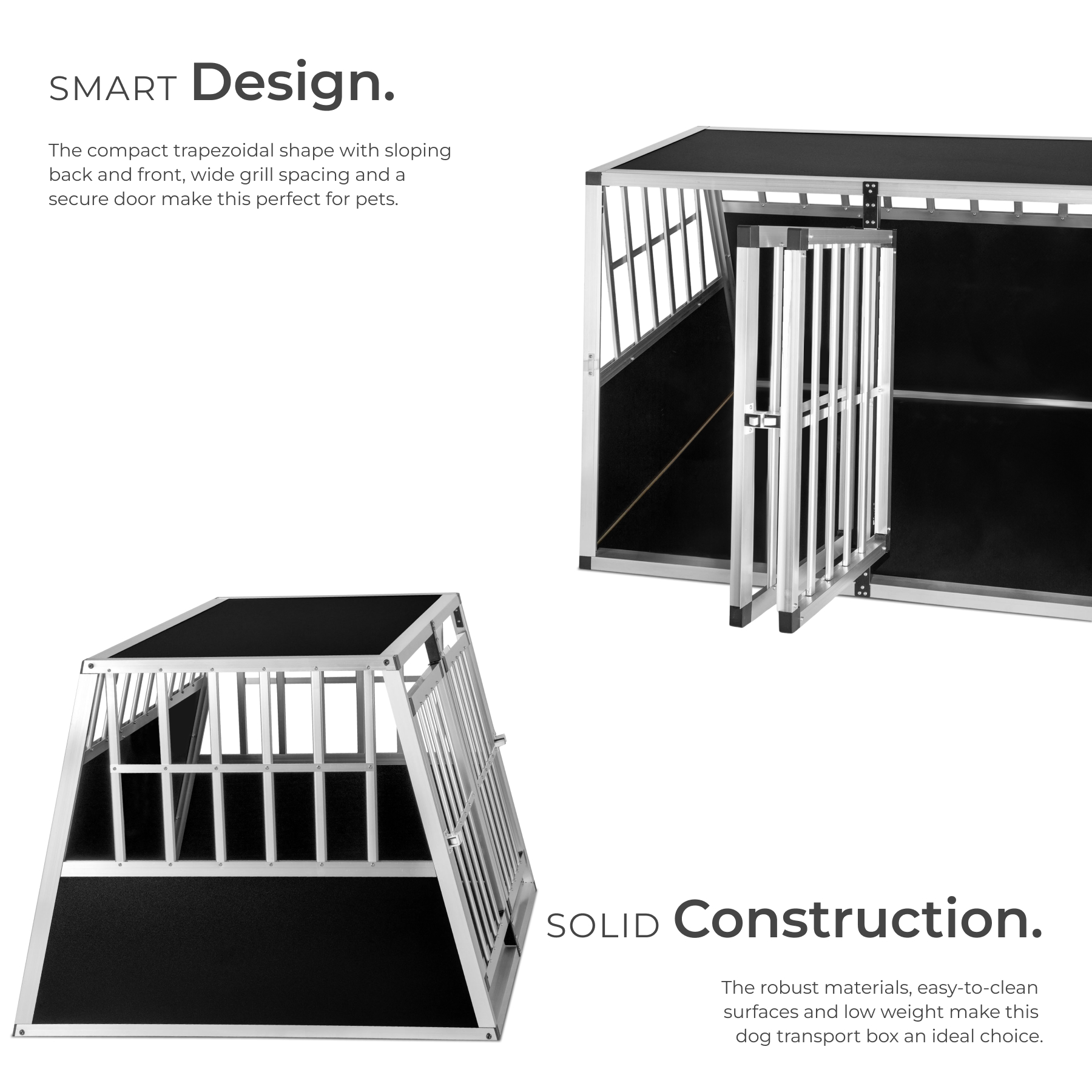 Dog Crate Travel Box Car Transport XXL Double Cage Lockable Angled Walls Pen - Picture 4 of 25