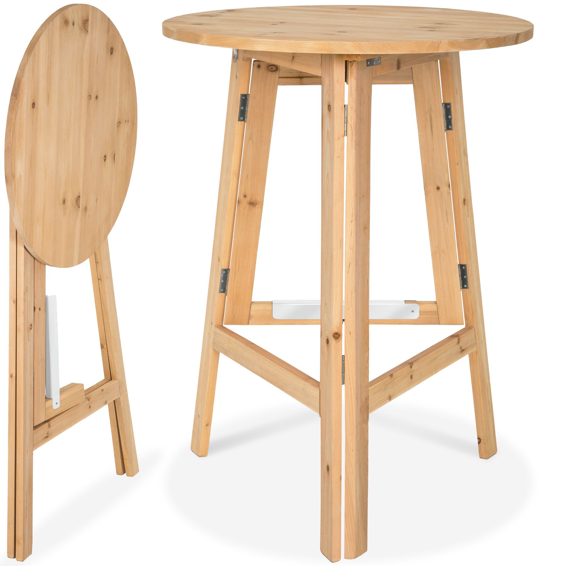Tavolo da bar in legno massiccio richiudibile 79 x 110 cm - marrone | tectake