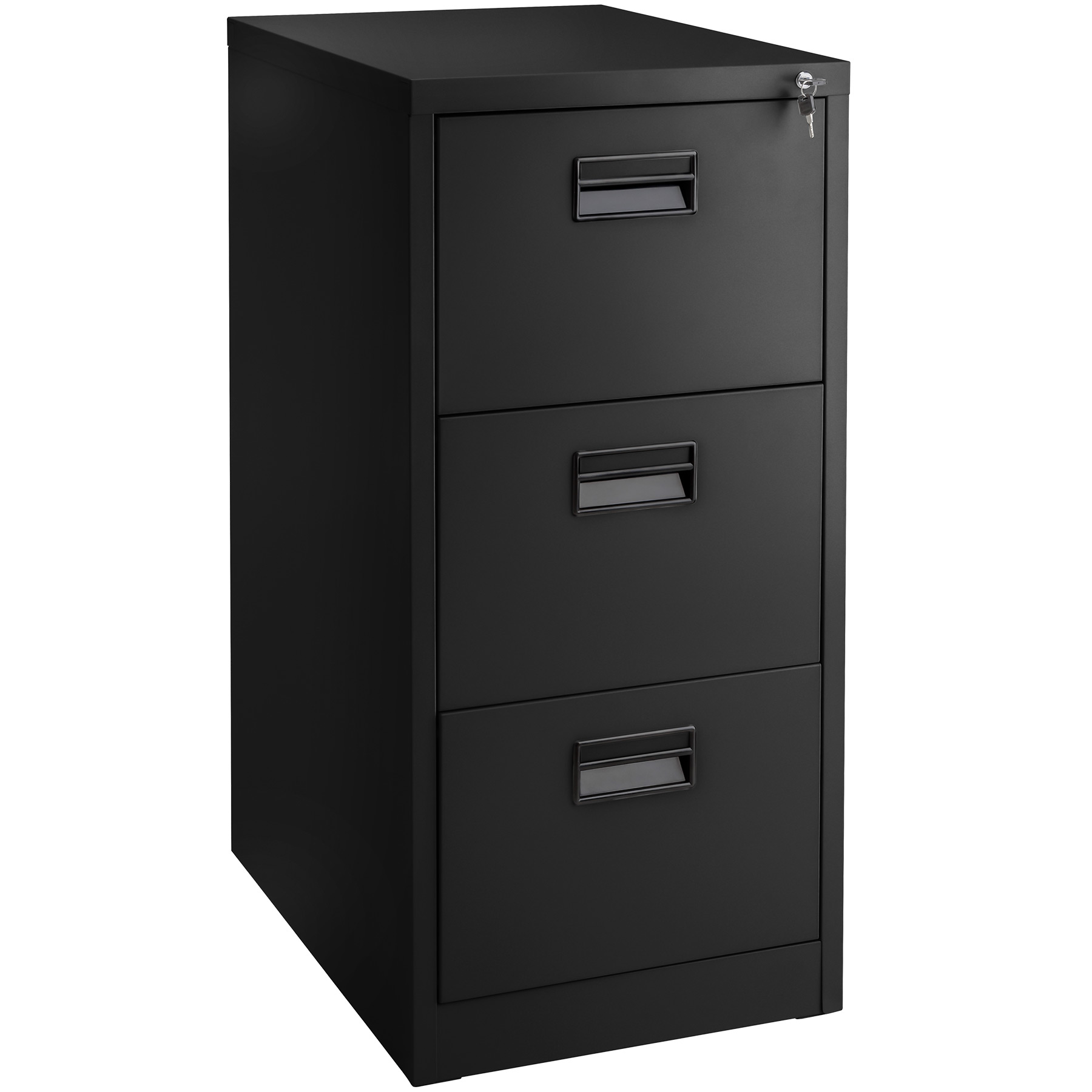 Armoire métallique de classement avec 3 tiroirs 62,4x46x102,8cm - noir de tectake
