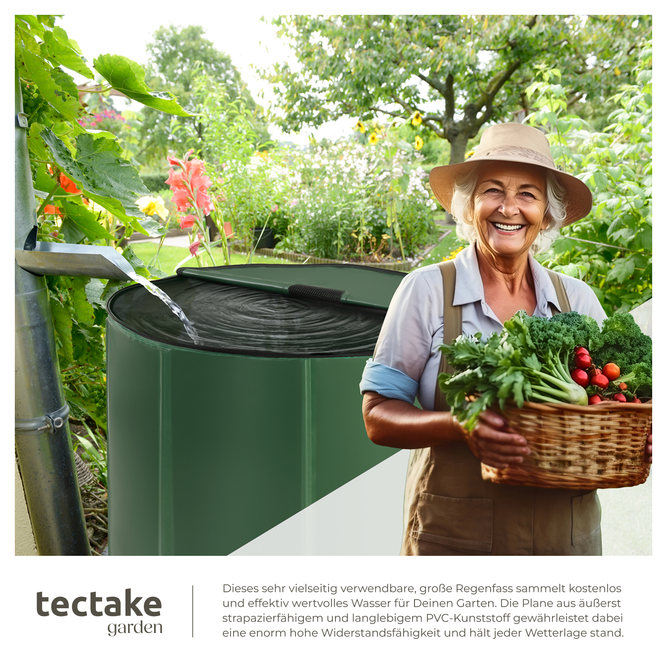 Regentonne mit Hahn Regenwassertonne Wassertank 200 bis 750 Liter Tank faltbar