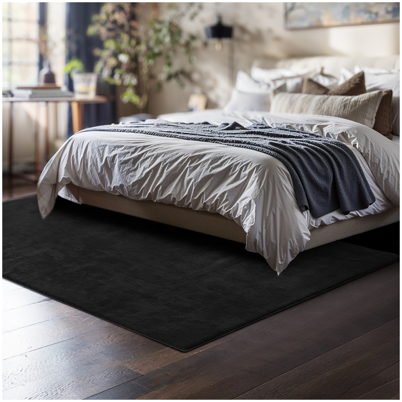 Kurzflorteppich Soft Zone - schwarz, 120 x 170 cm